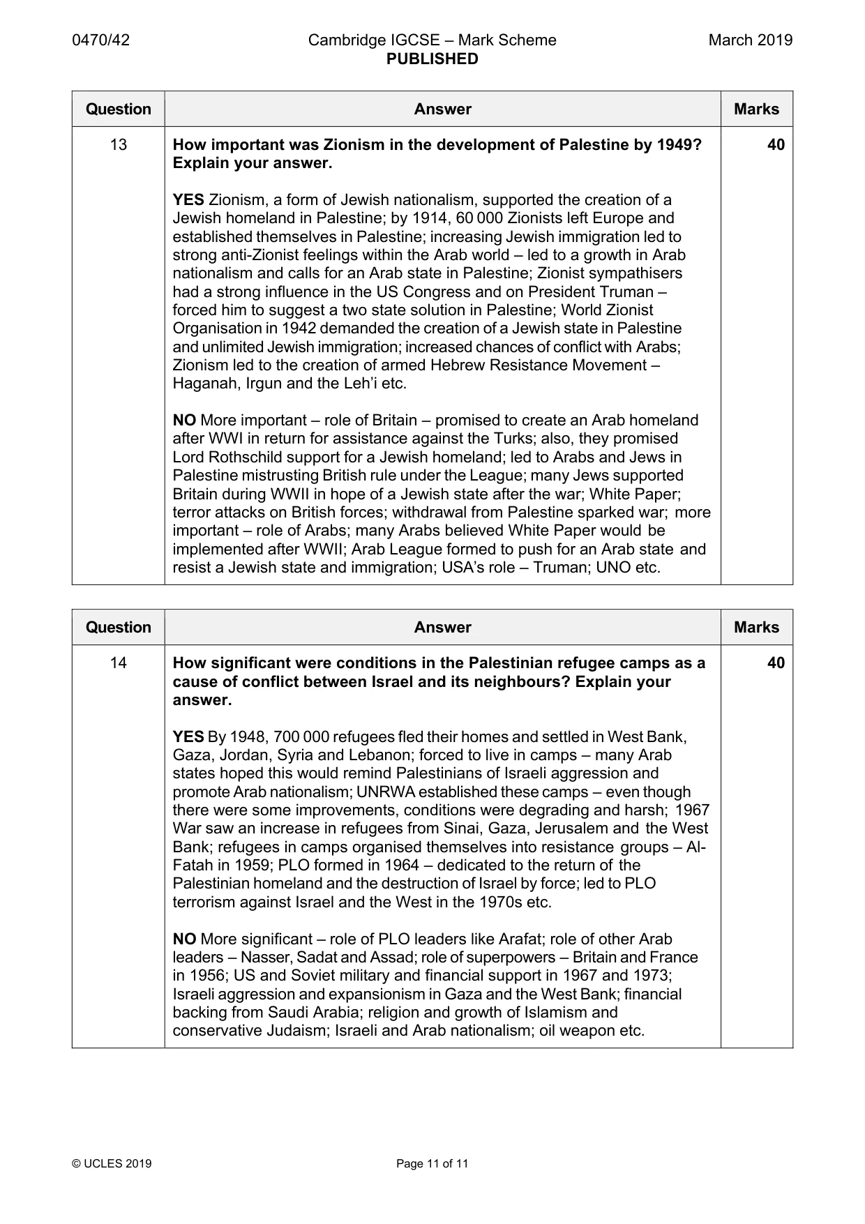Mark scheme, page 11 of 11