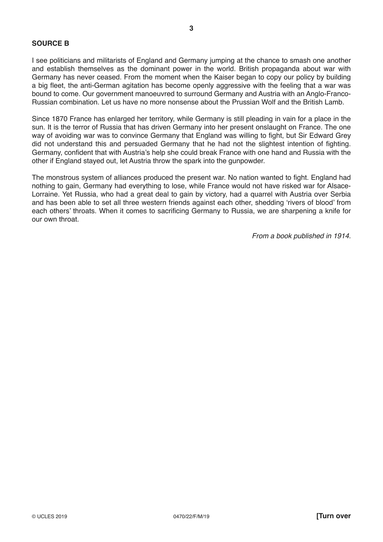 Cambridge IGCSE History 0470 2019 Feb/March Paper 2 · Variant 2 question paper, page 3 of 16