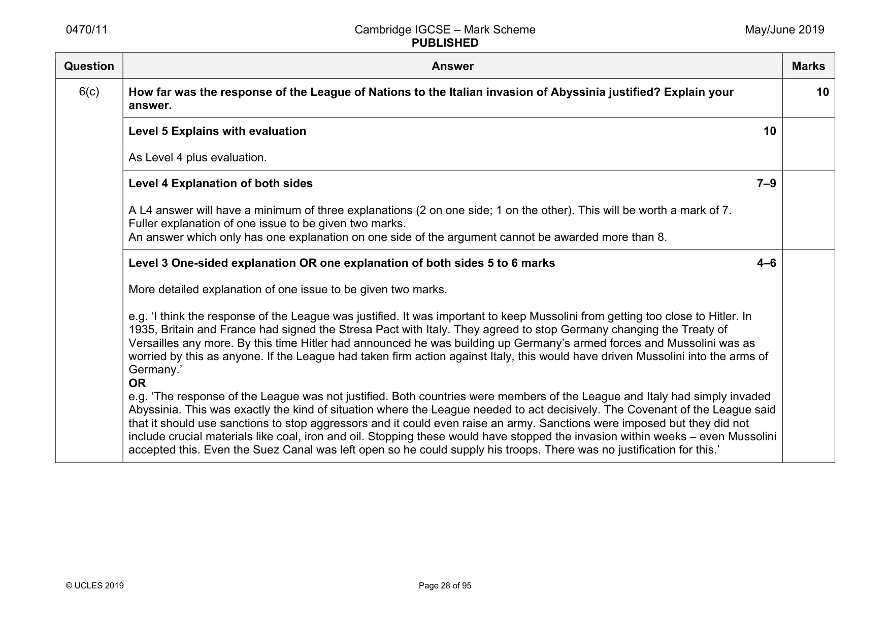 Mark scheme, page 28 of 95