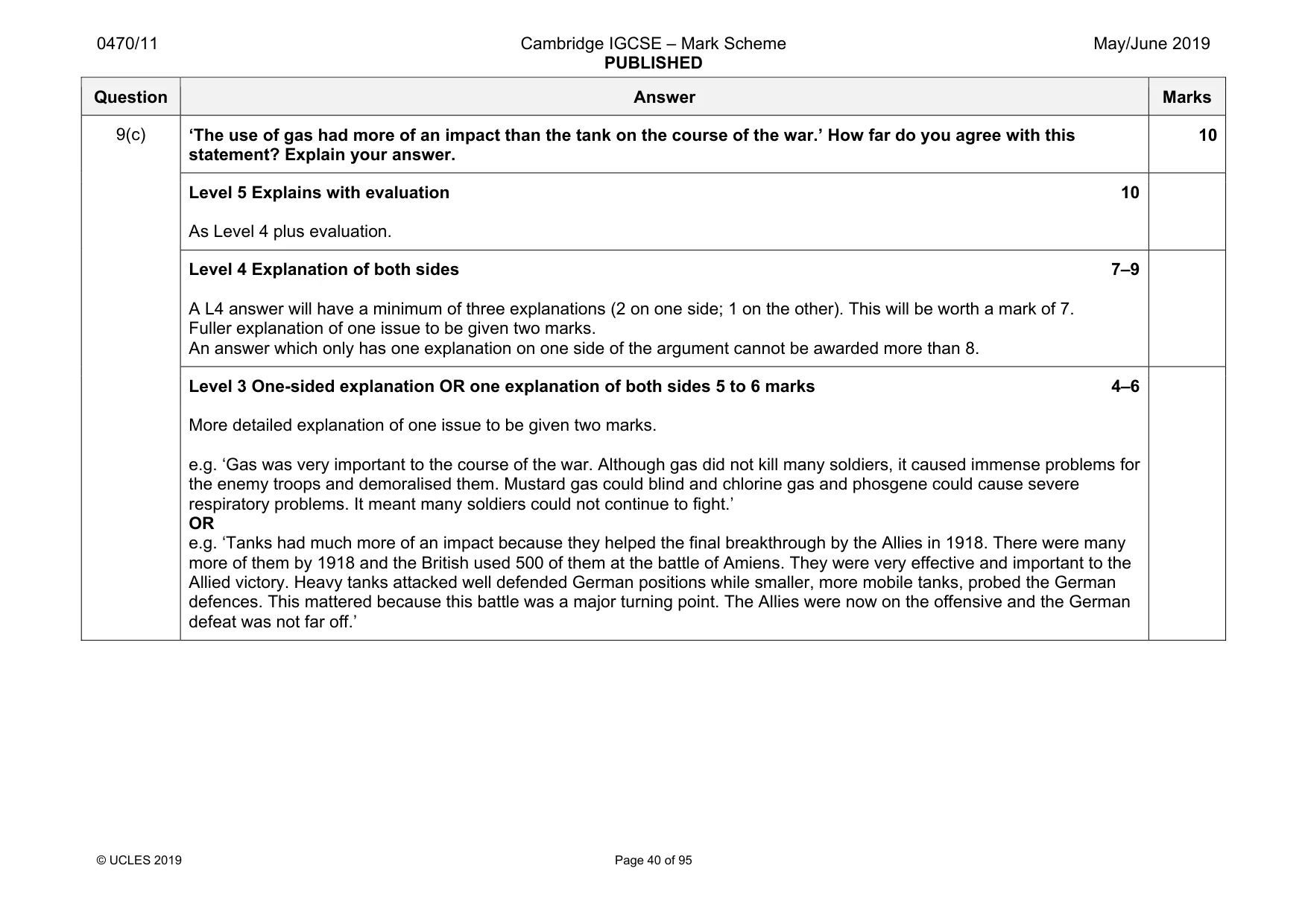 Mark scheme, page 40 of 95