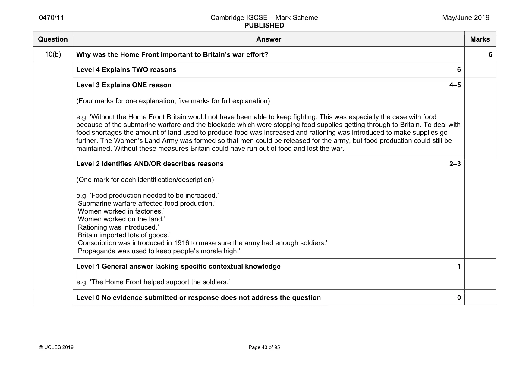 Mark scheme, page 43 of 95