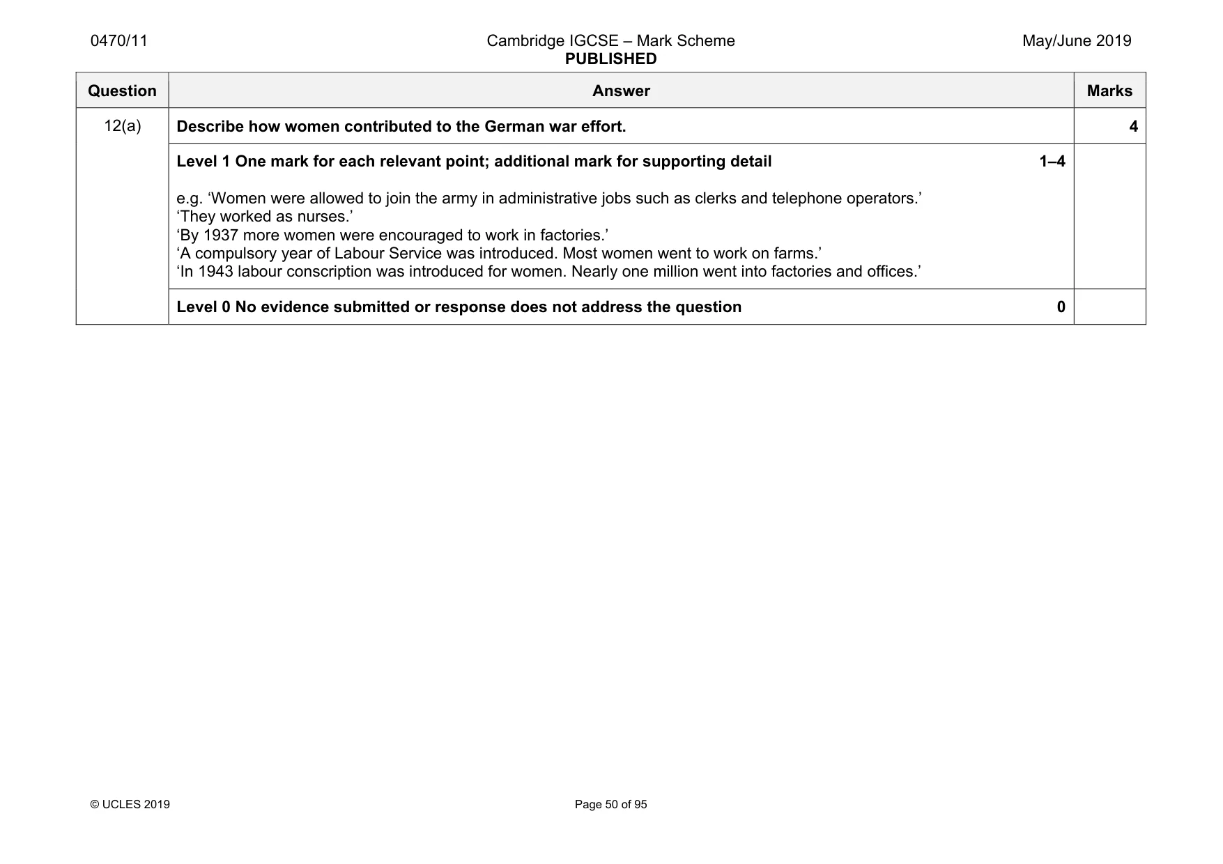Mark scheme, page 50 of 95