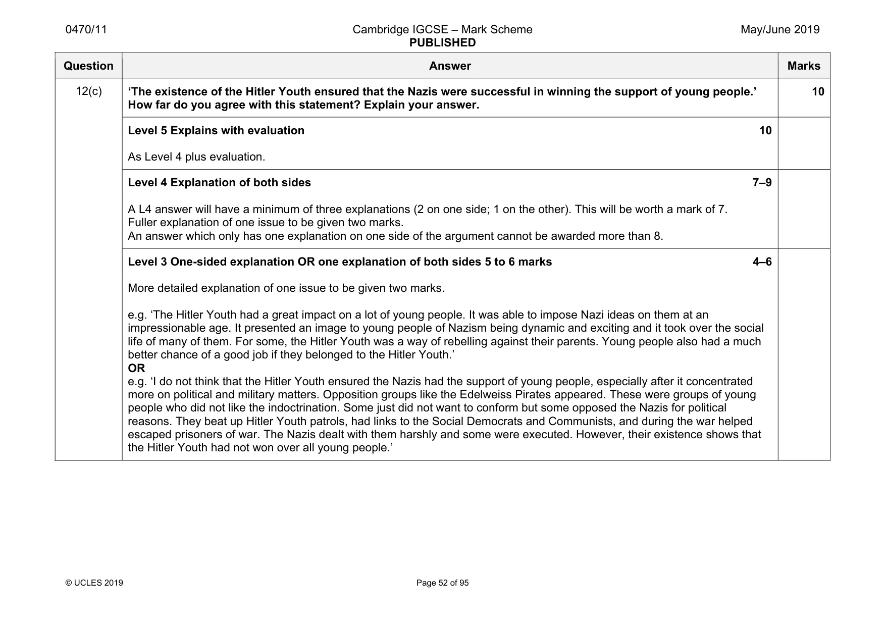 Mark scheme, page 52 of 95
