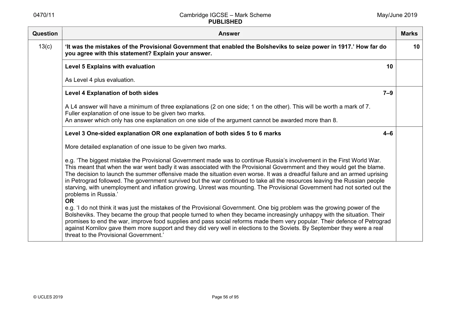 Mark scheme, page 56 of 95