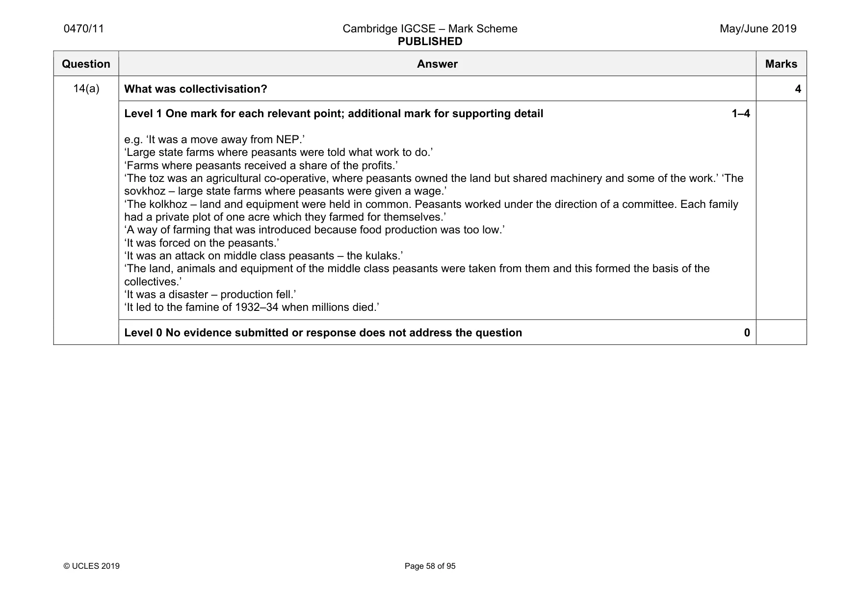 Mark scheme, page 58 of 95