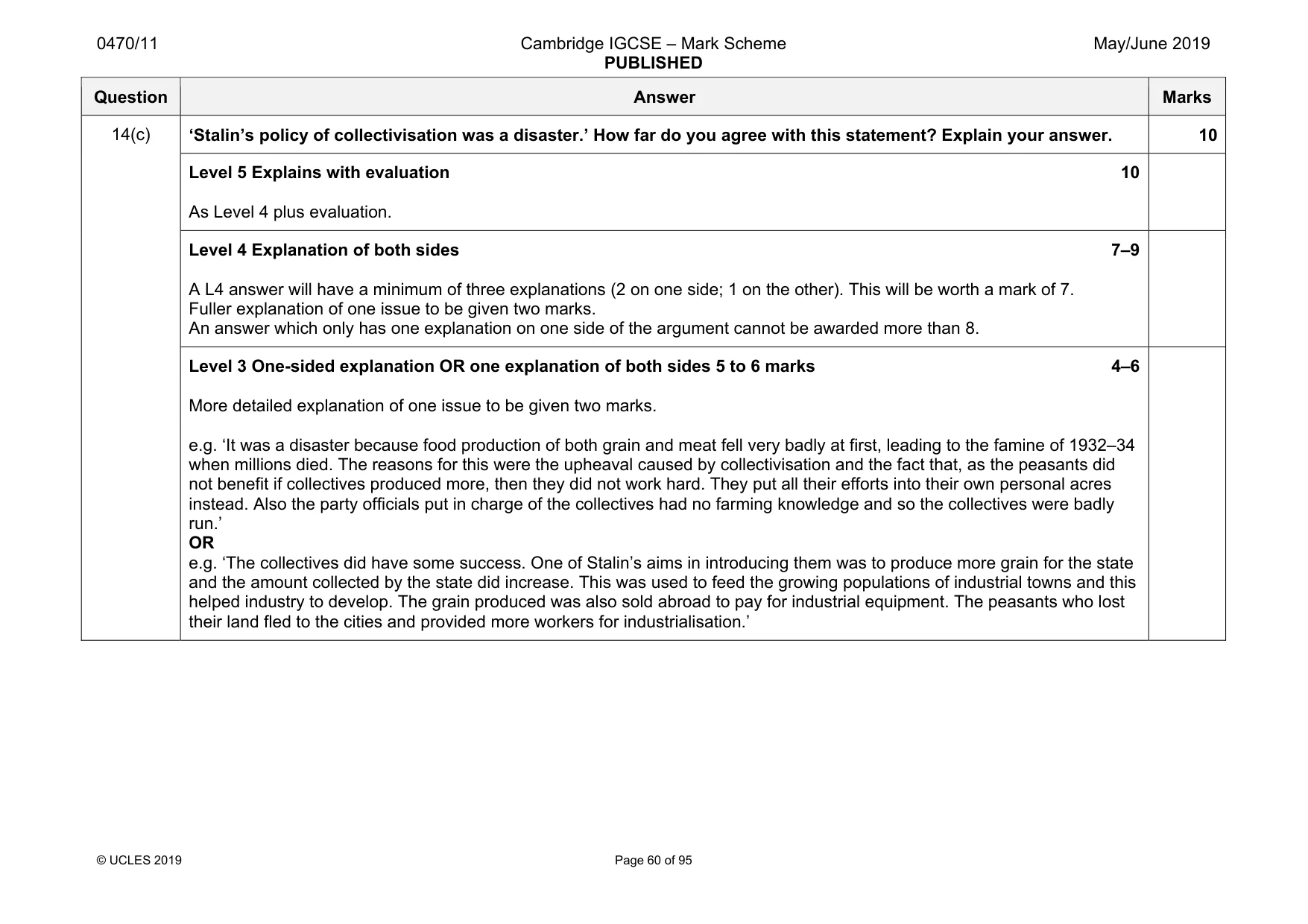 Mark scheme, page 60 of 95