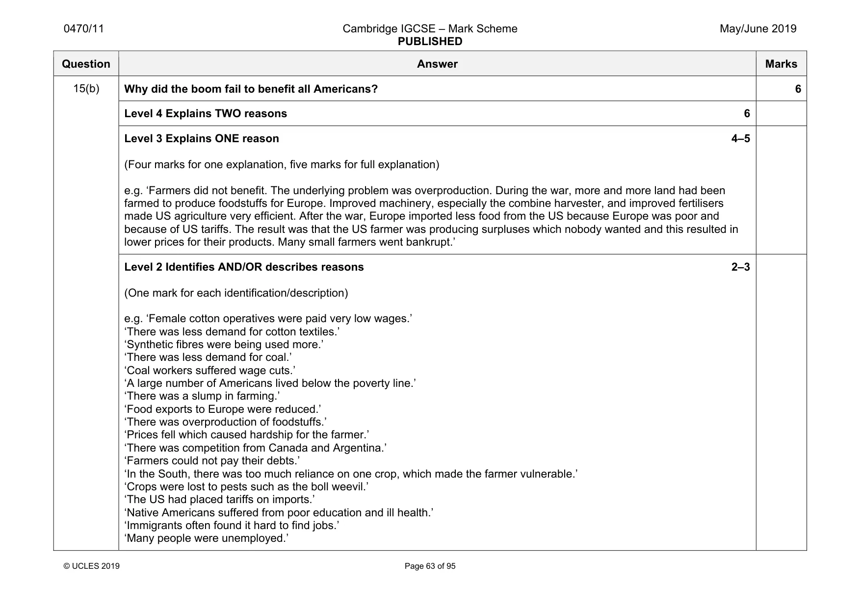 Mark scheme, page 63 of 95