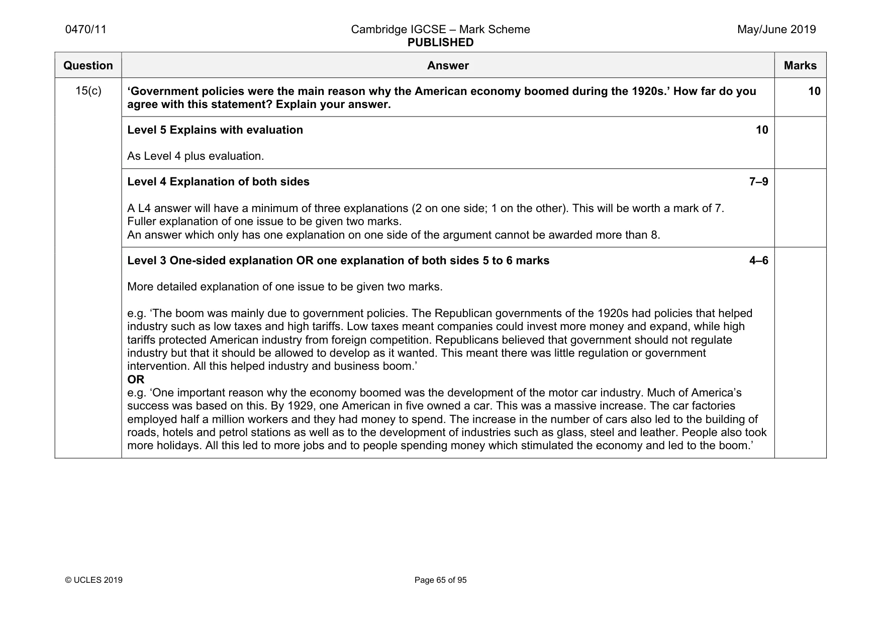 Mark scheme, page 65 of 95