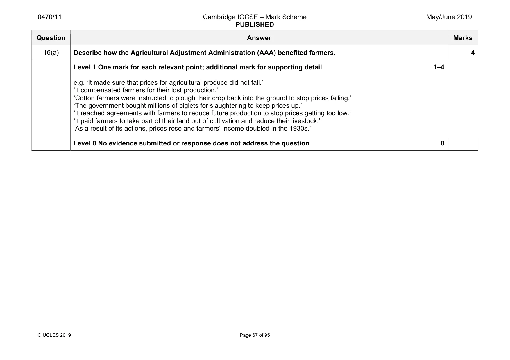 Mark scheme, page 67 of 95