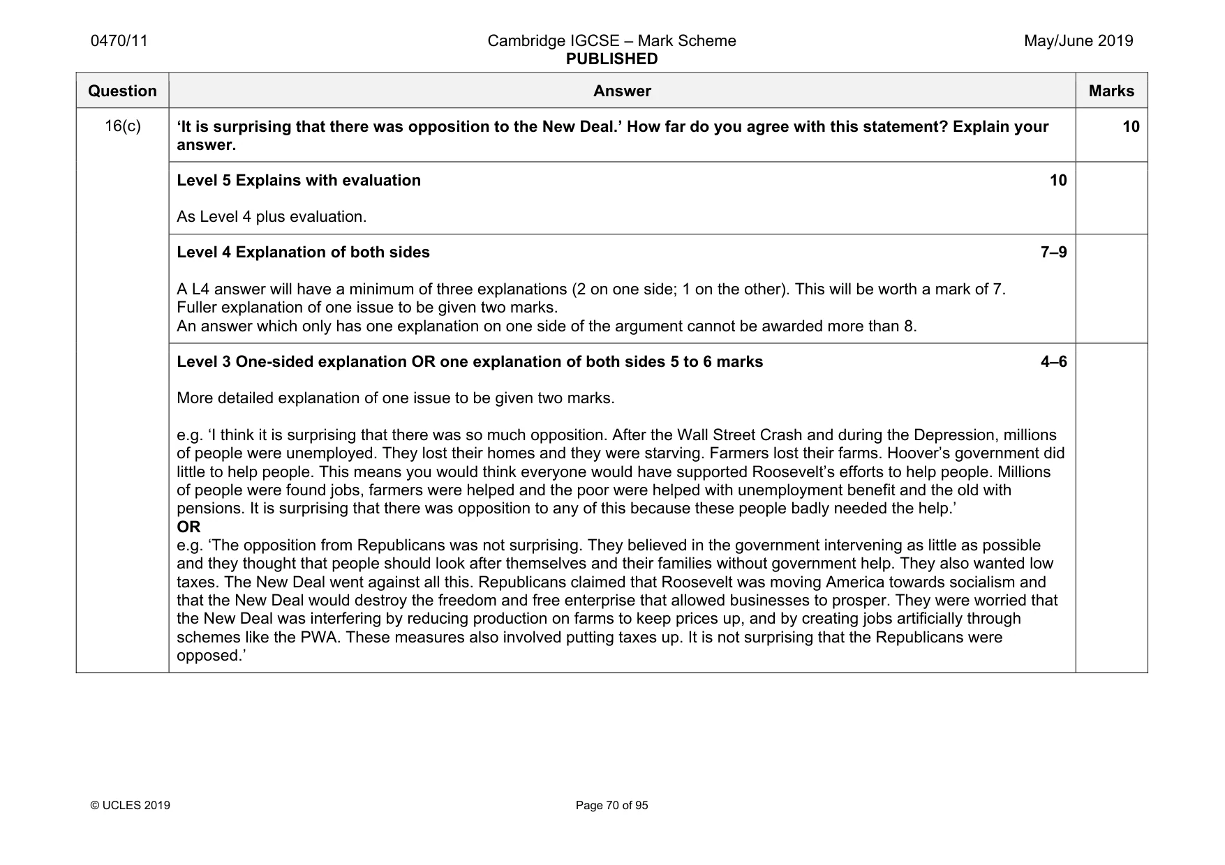 Mark scheme, page 70 of 95