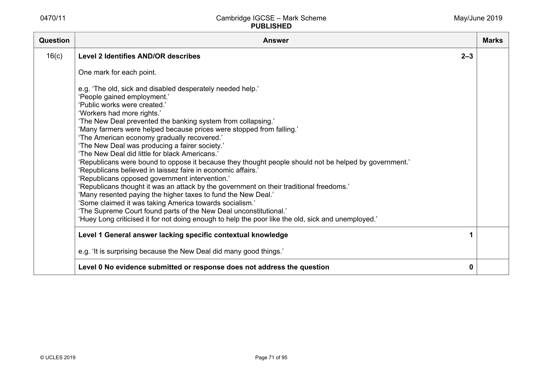 Mark scheme, page 71 of 95