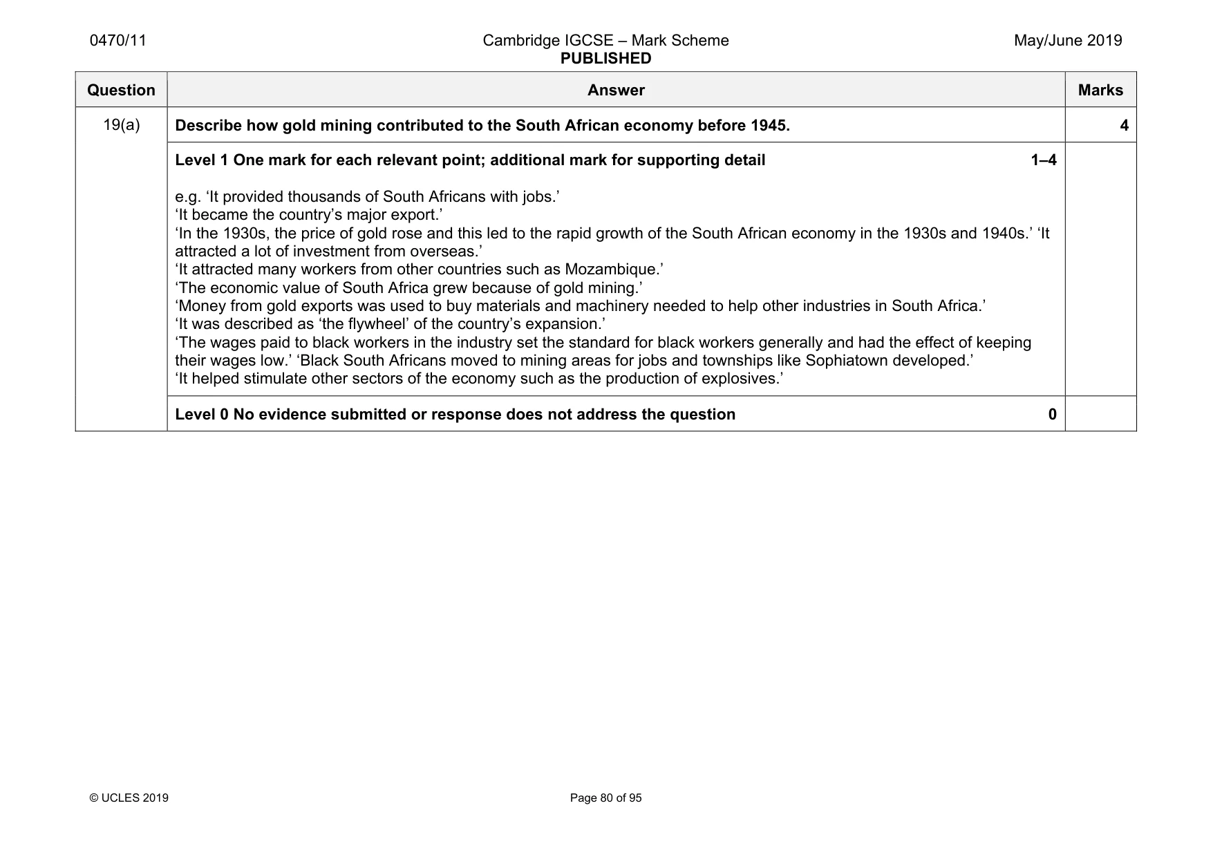 Mark scheme, page 80 of 95
