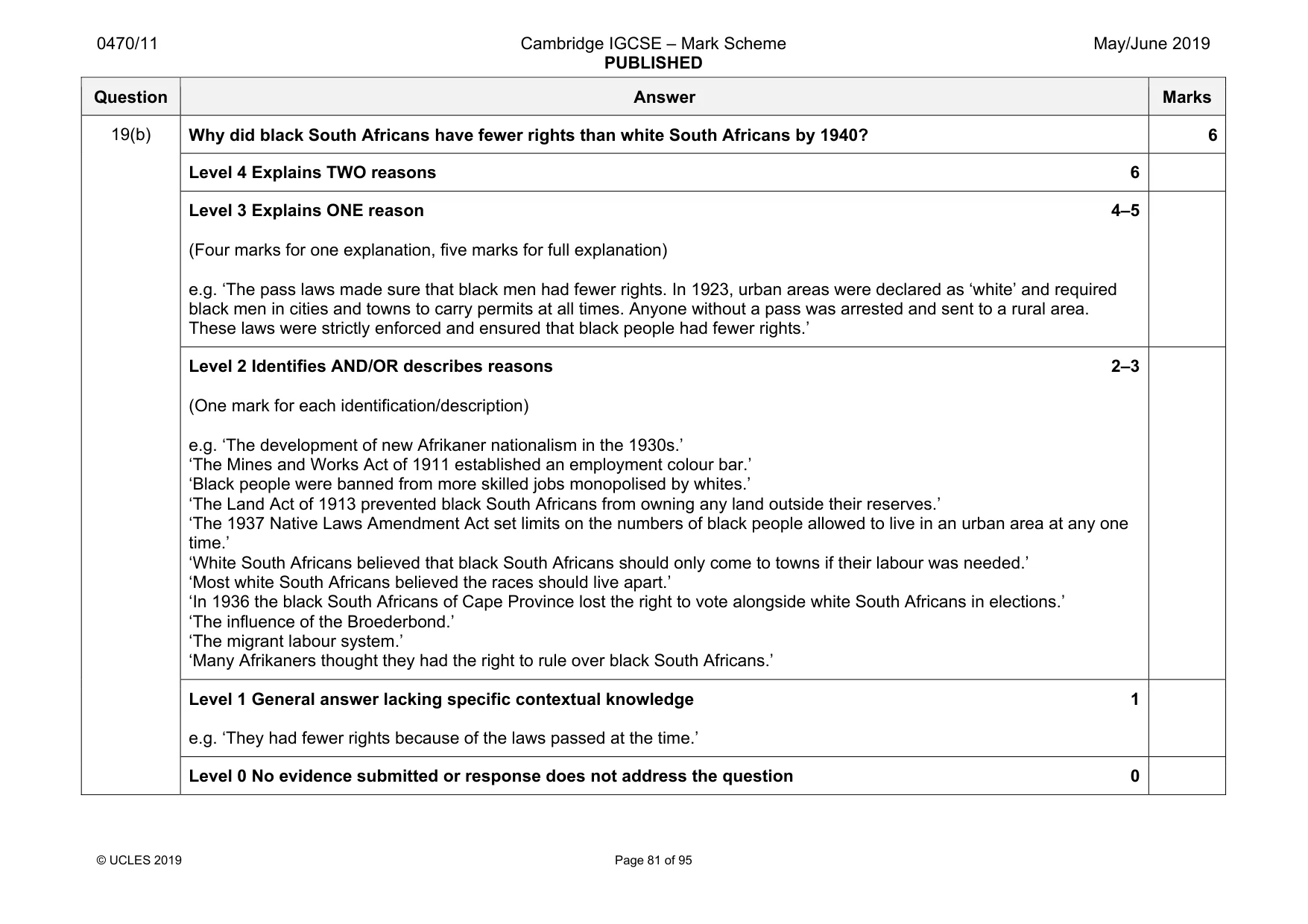 Mark scheme, page 81 of 95