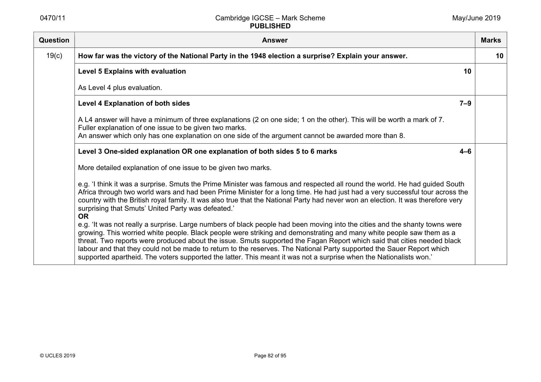 Mark scheme, page 82 of 95