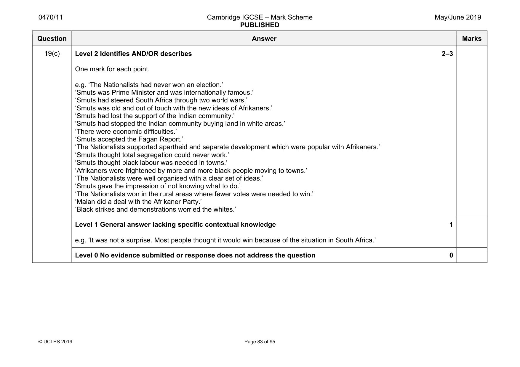 Mark scheme, page 83 of 95