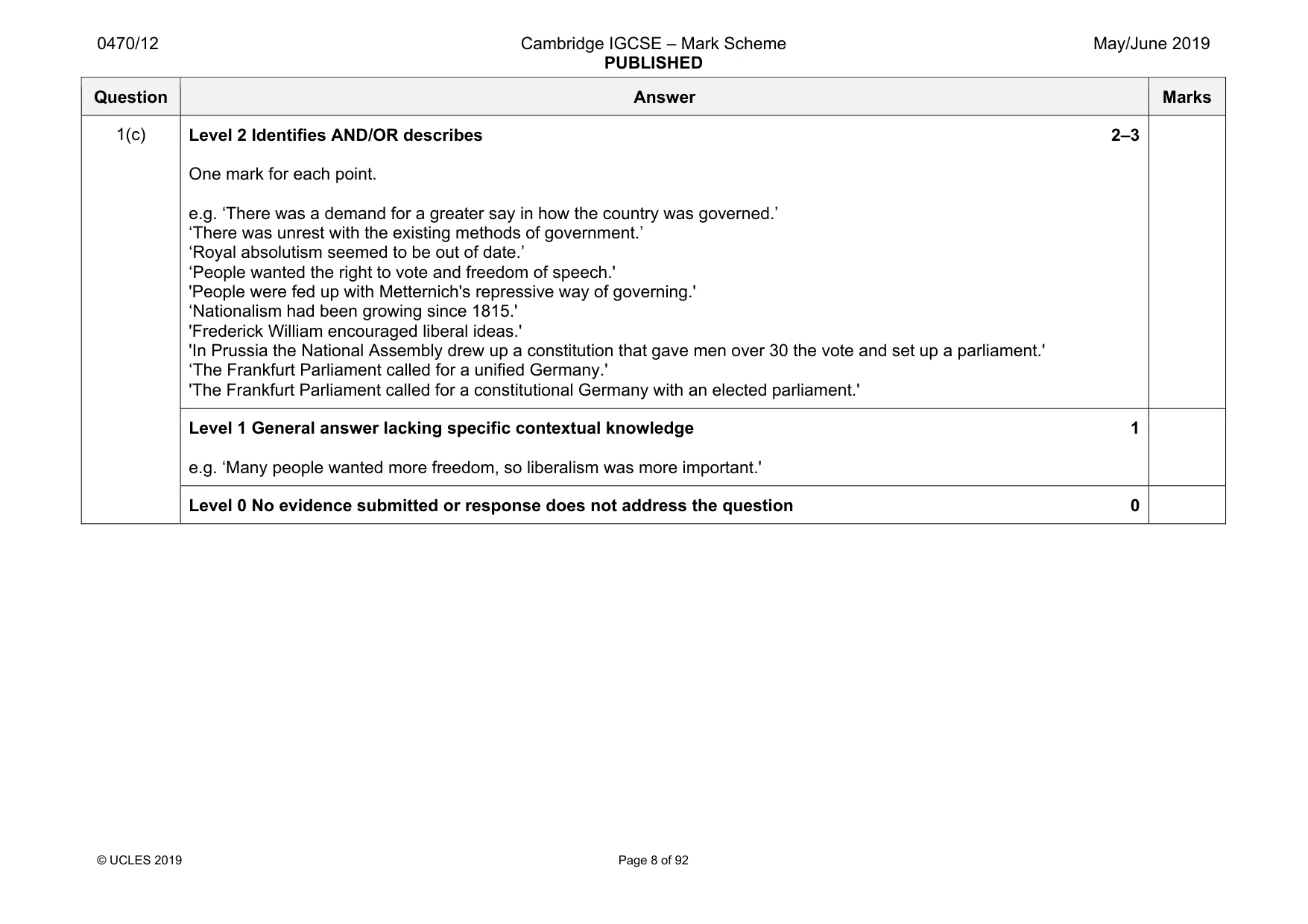 Mark scheme, page 8 of 92