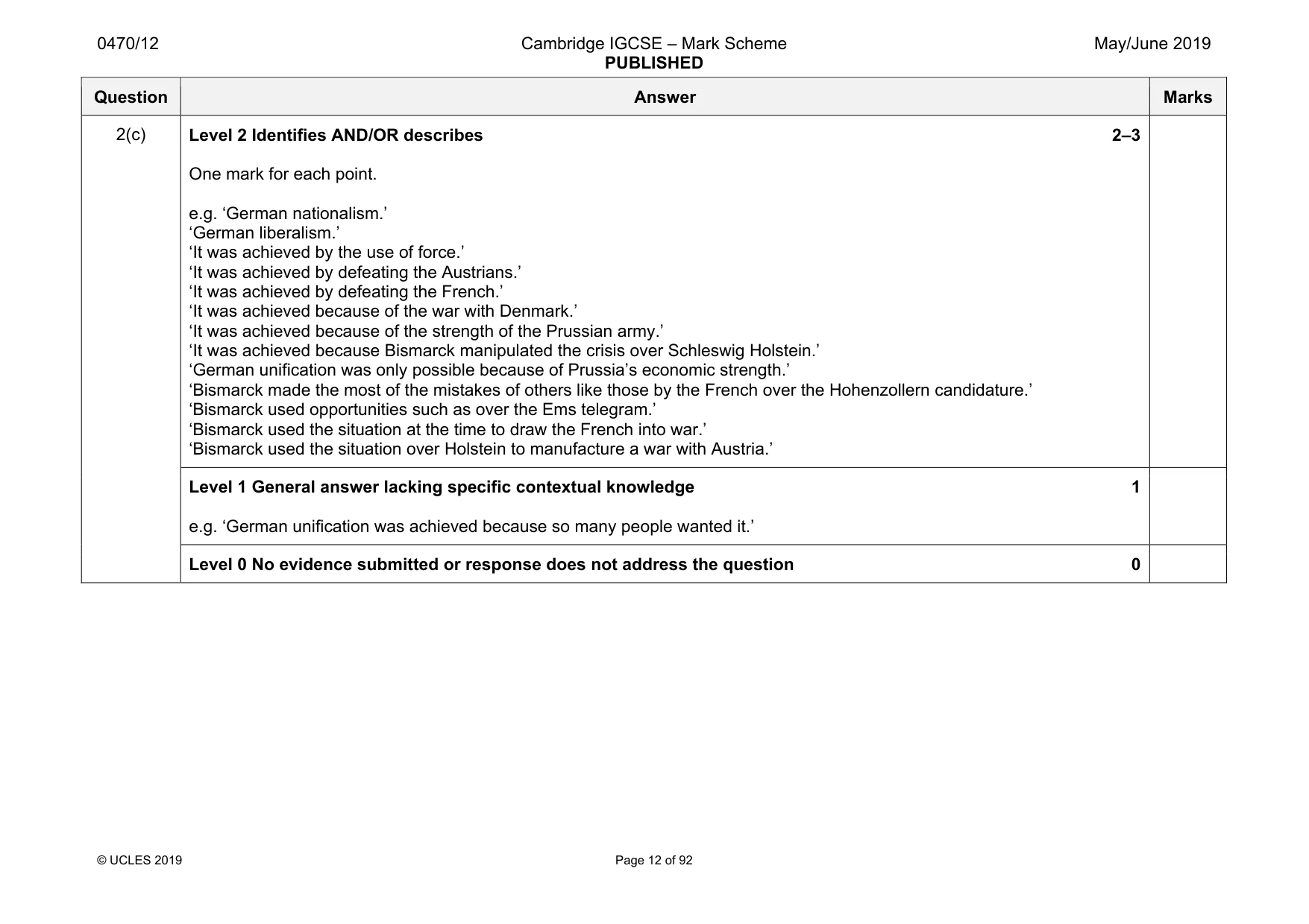 Mark scheme, page 12 of 92