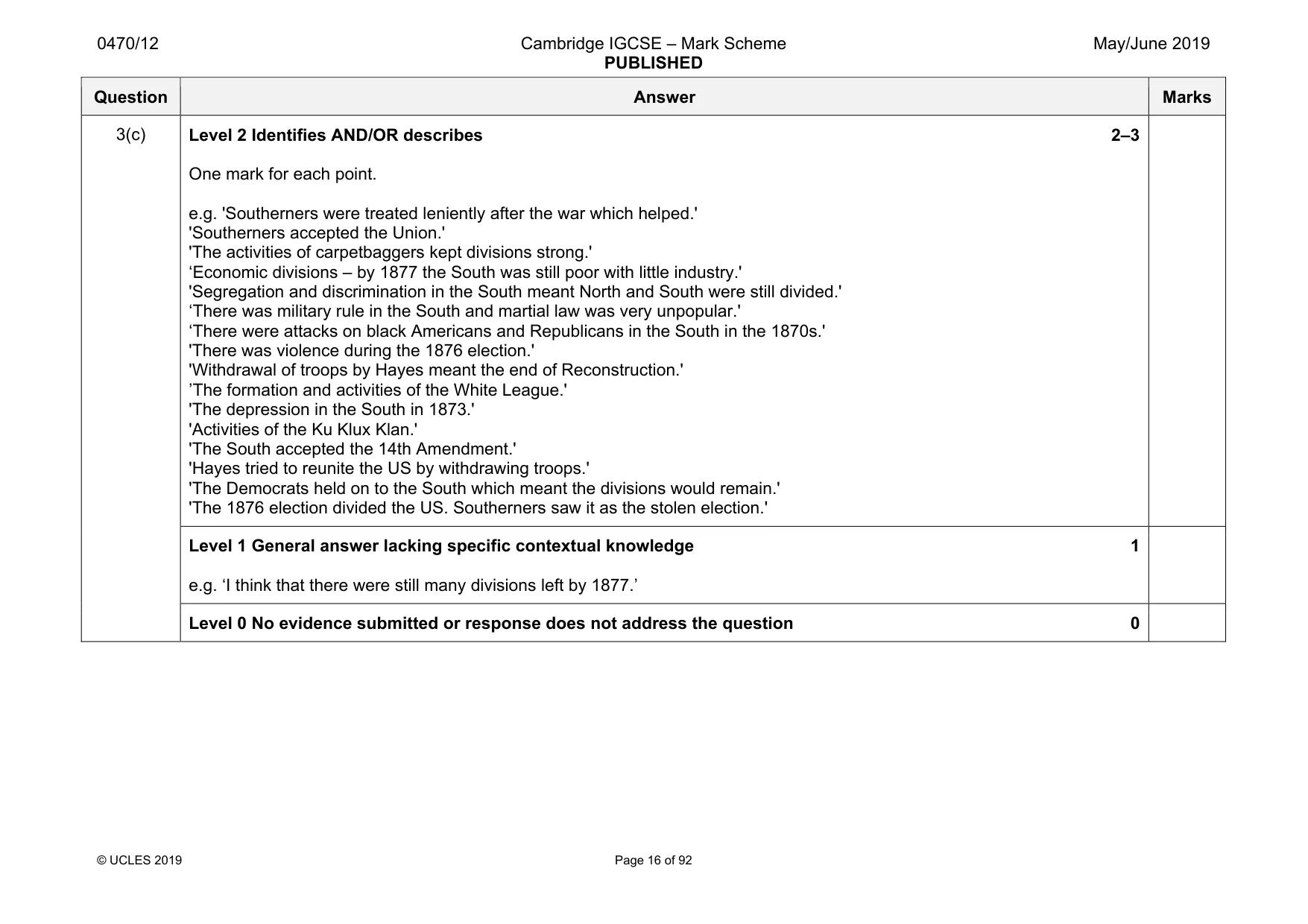 Mark scheme, page 16 of 92