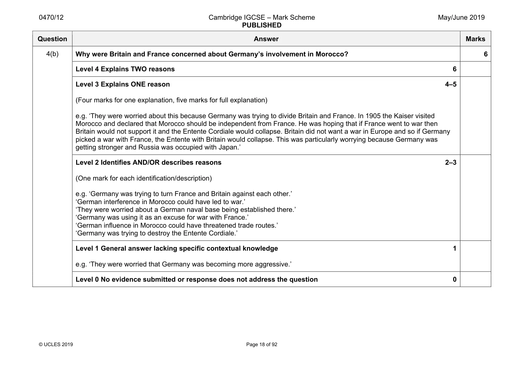 Mark scheme, page 18 of 92