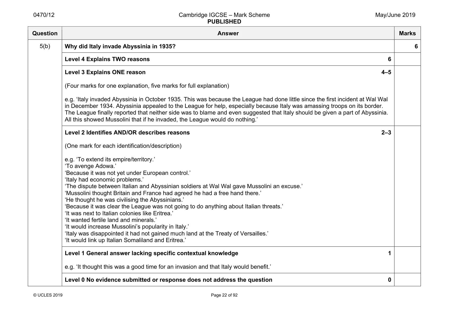 Mark scheme, page 22 of 92