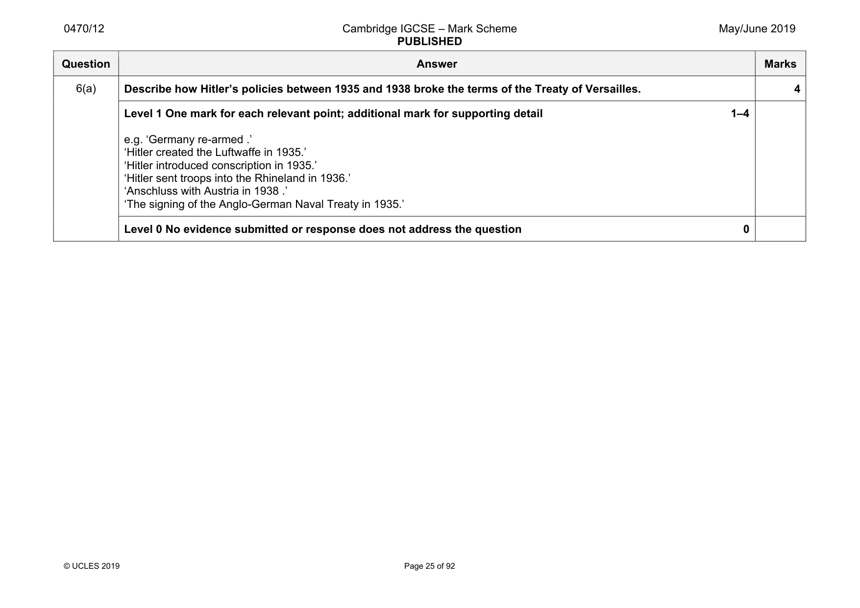 Mark scheme, page 25 of 92