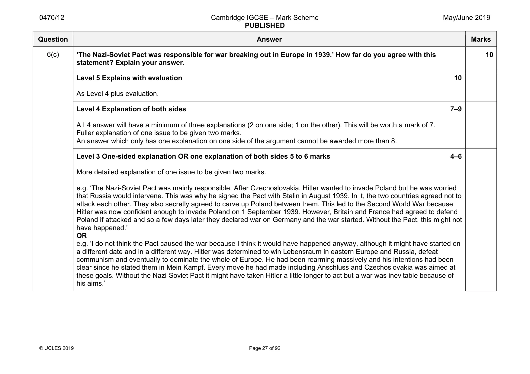 Mark scheme, page 27 of 92