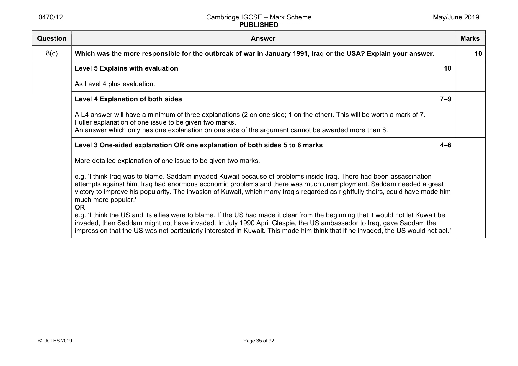 Mark scheme, page 35 of 92