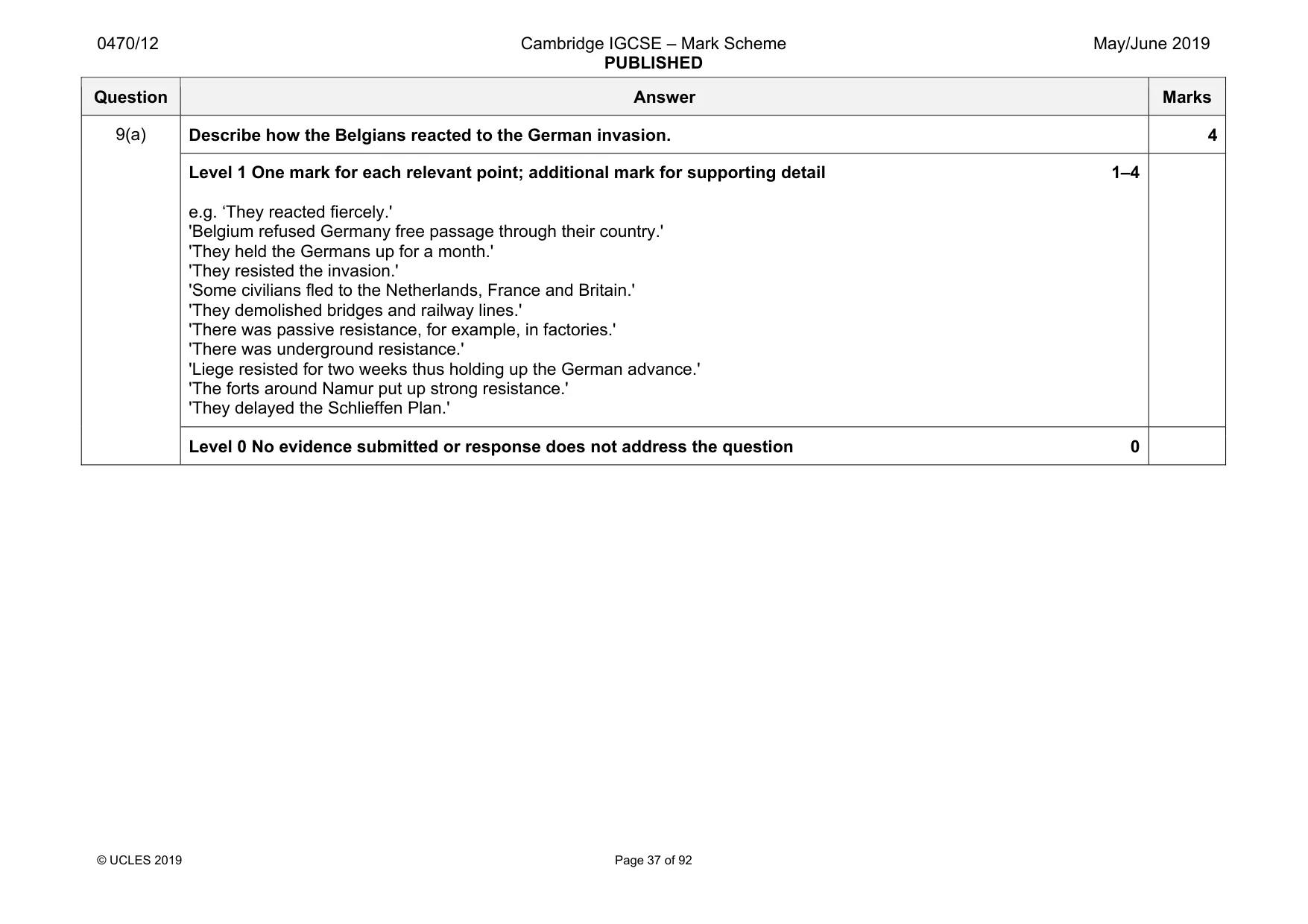 Mark scheme, page 37 of 92