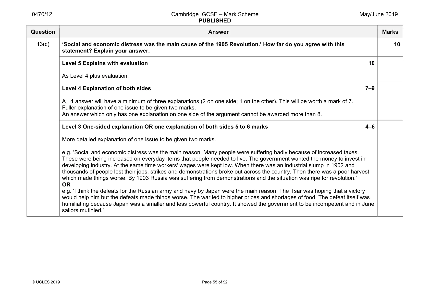 Mark scheme, page 55 of 92