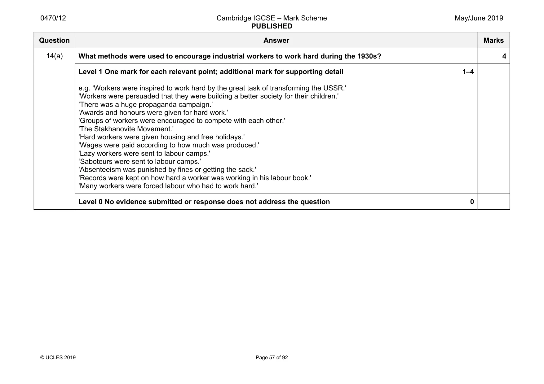 Mark scheme, page 57 of 92