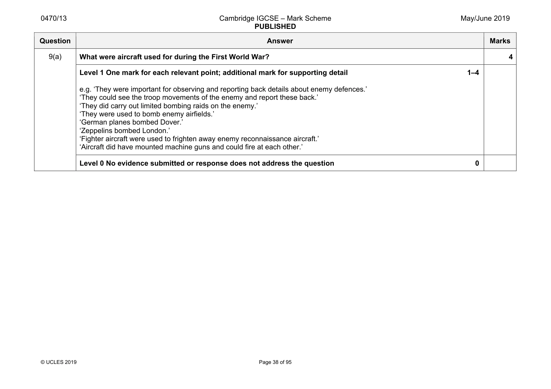 Mark scheme, page 38 of 95