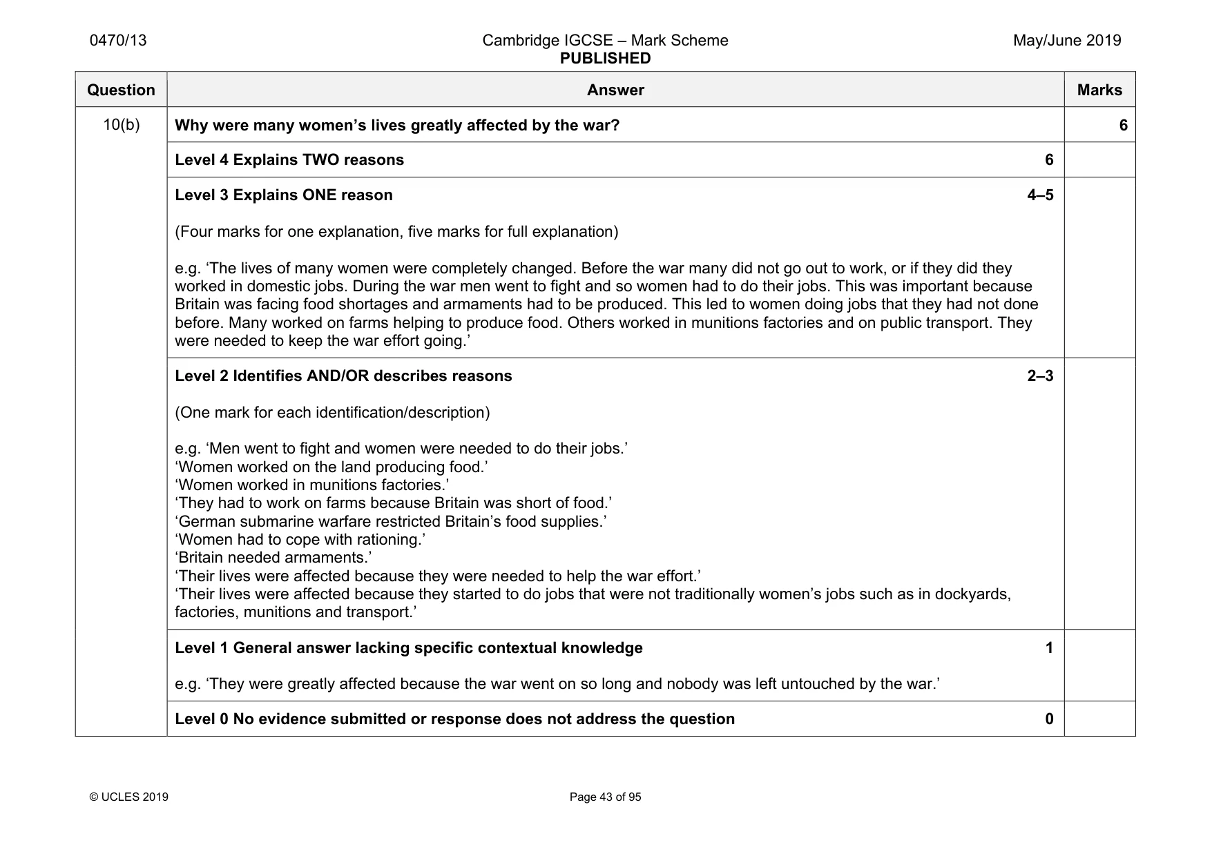 Mark scheme, page 43 of 95
