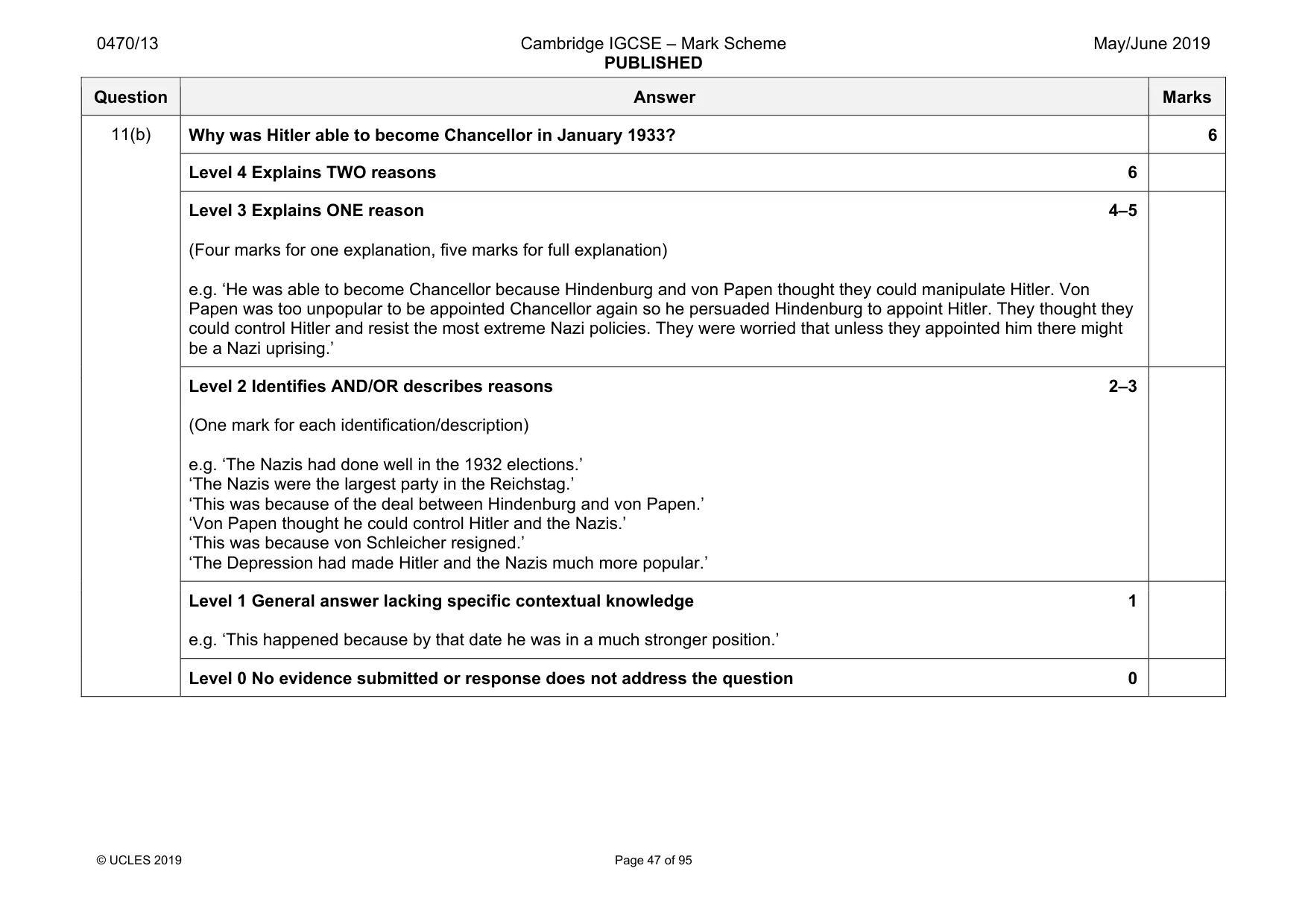 Mark scheme, page 47 of 95