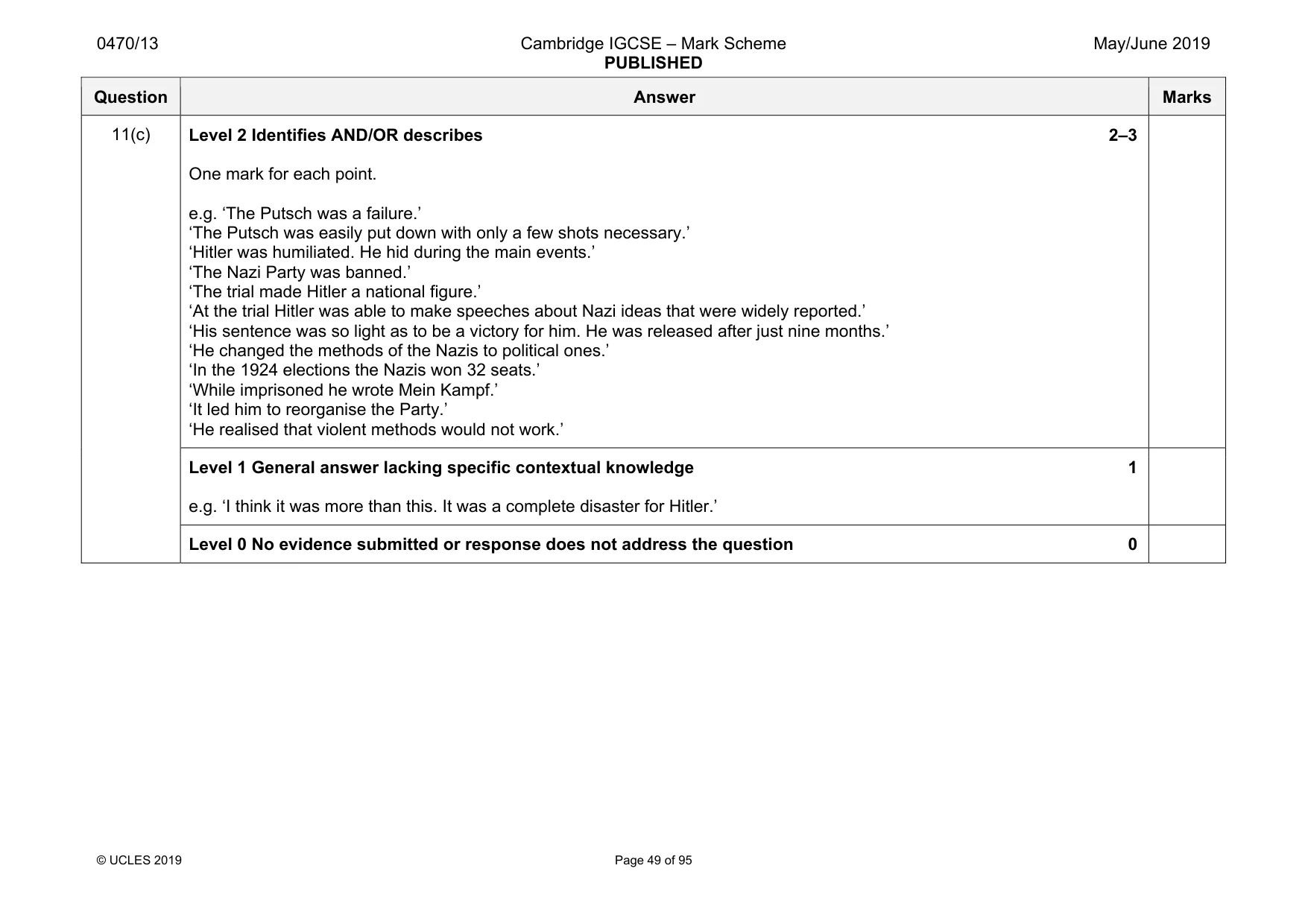 Mark scheme, page 49 of 95