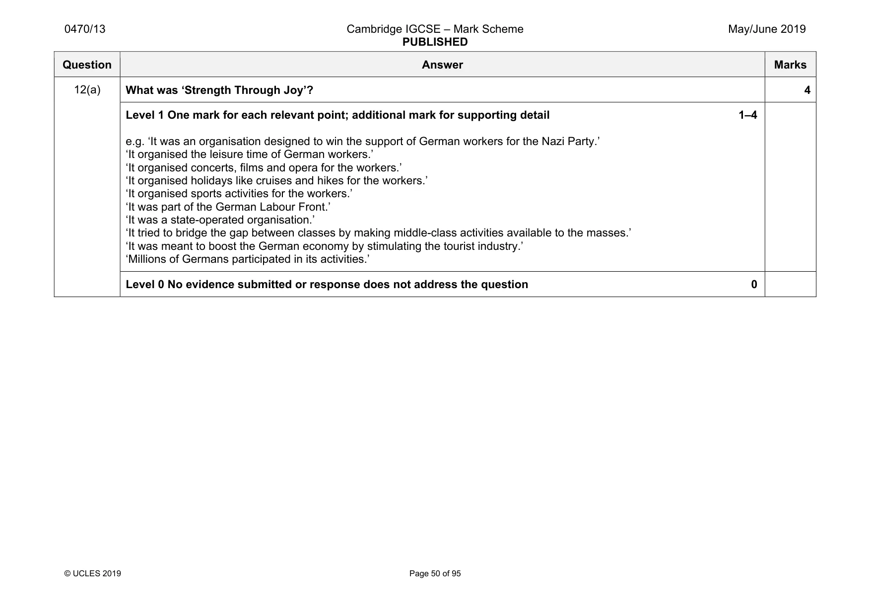 Mark scheme, page 50 of 95