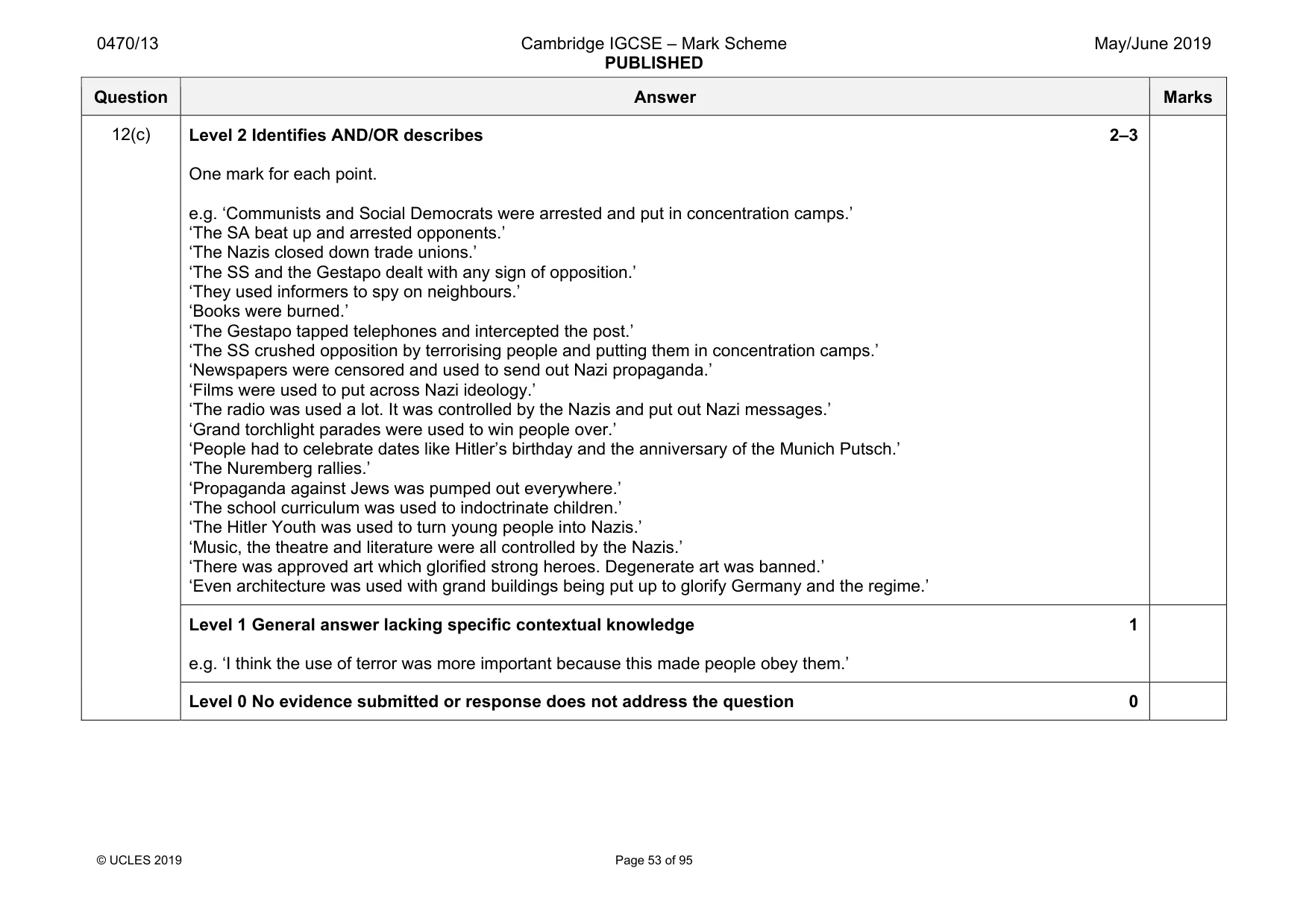 Mark scheme, page 53 of 95