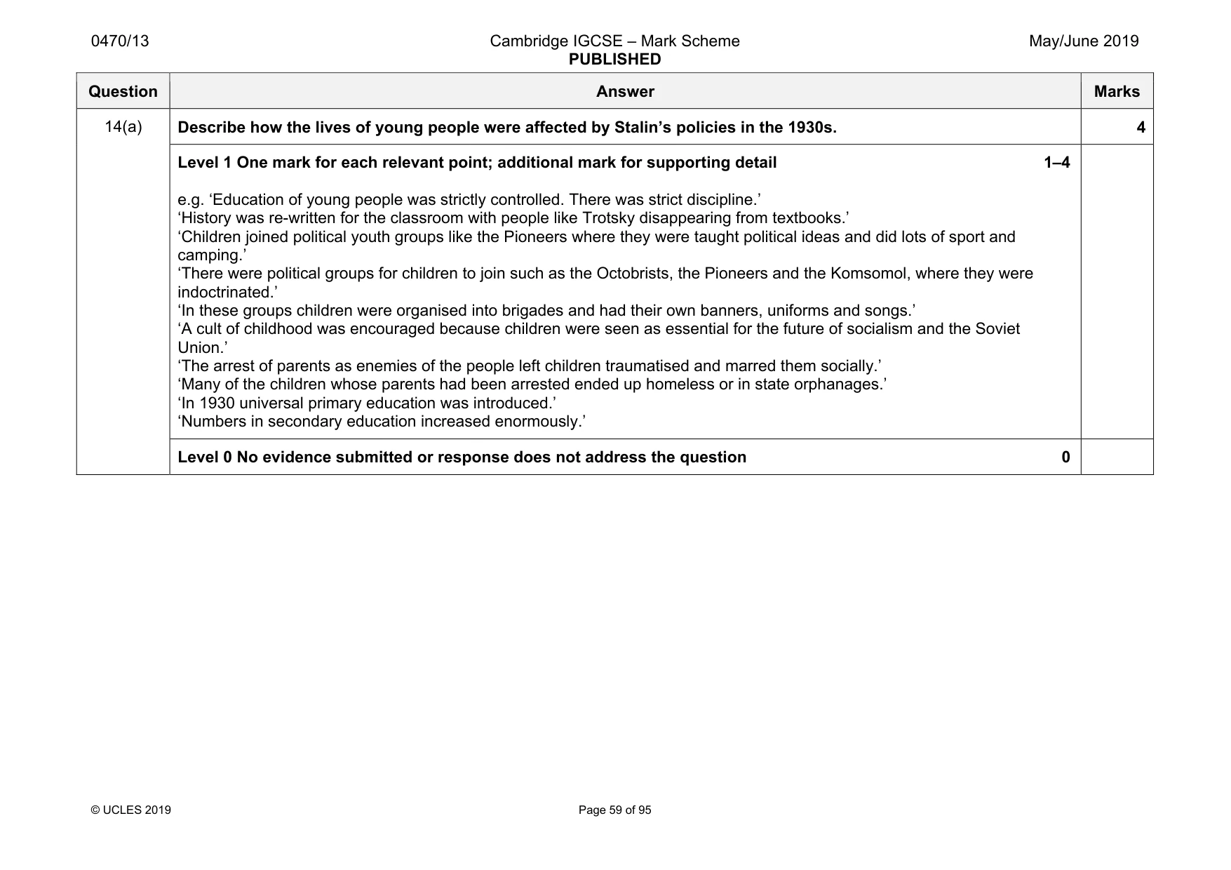 Mark scheme, page 59 of 95