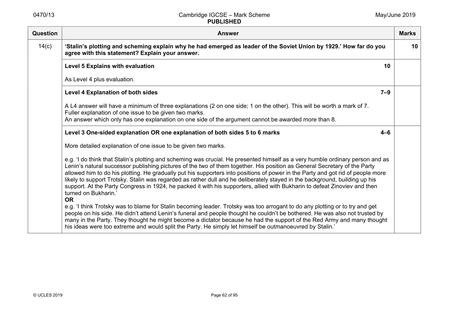 Mark scheme, page 62 of 95