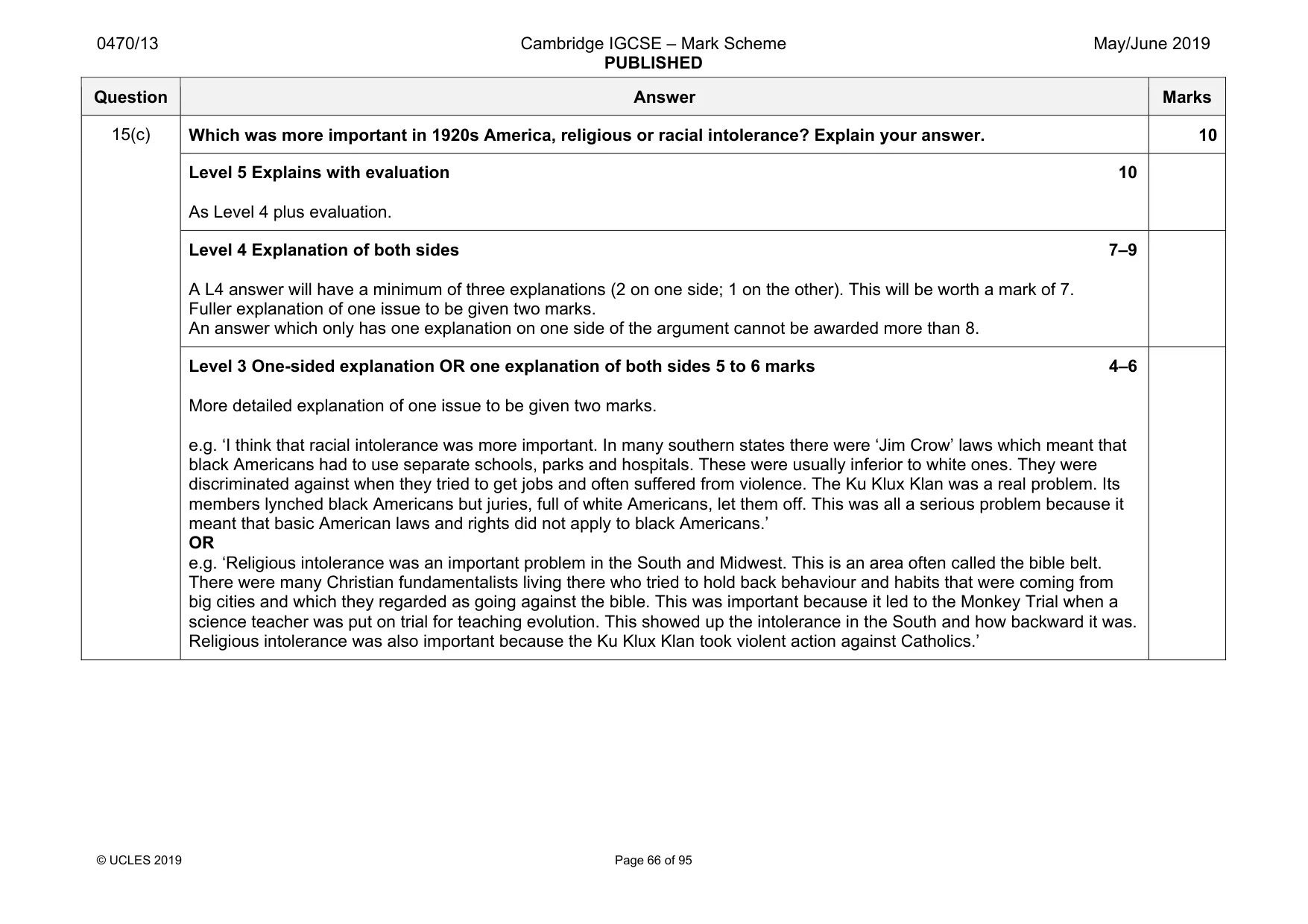 Mark scheme, page 66 of 95