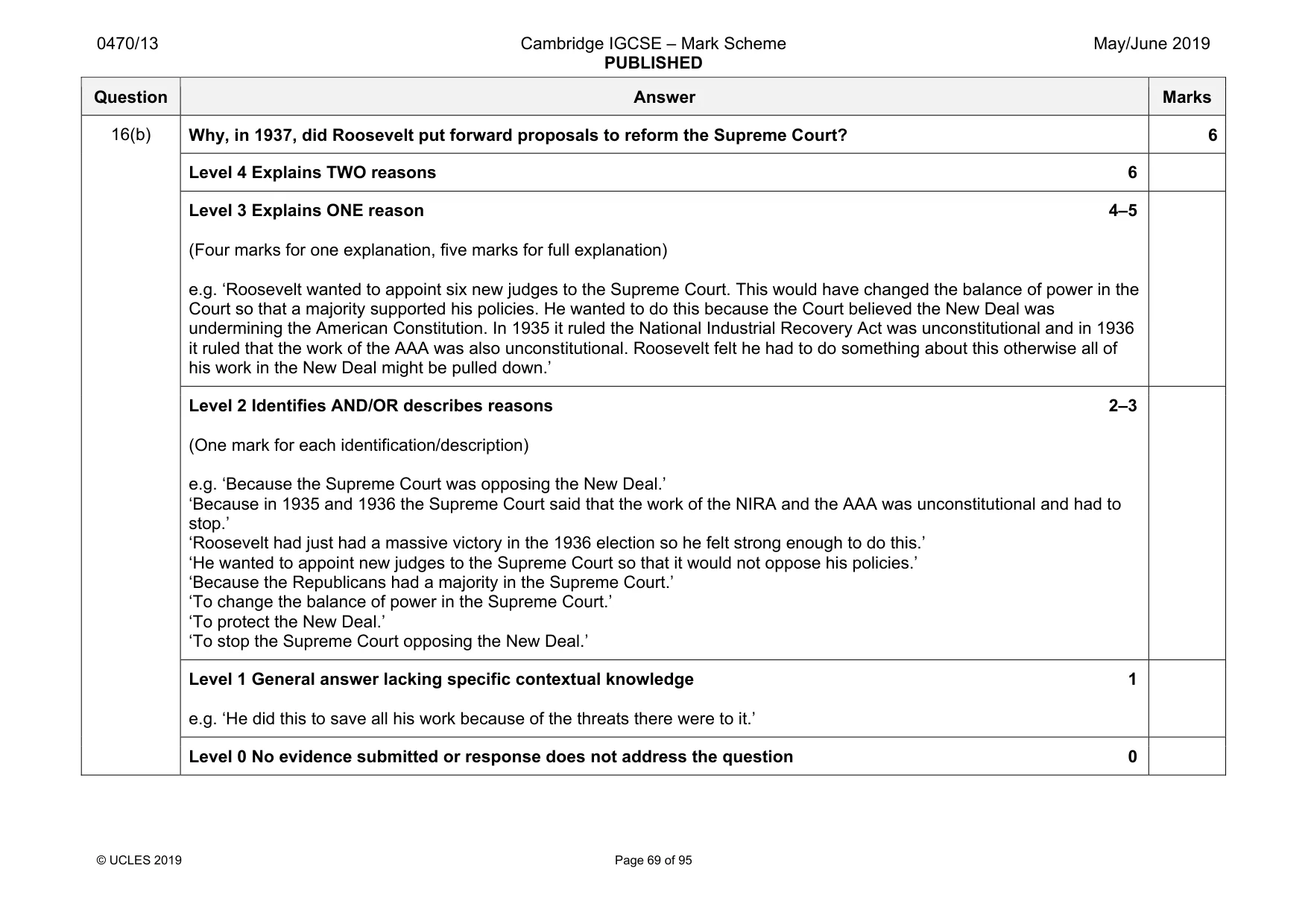 Mark scheme, page 69 of 95