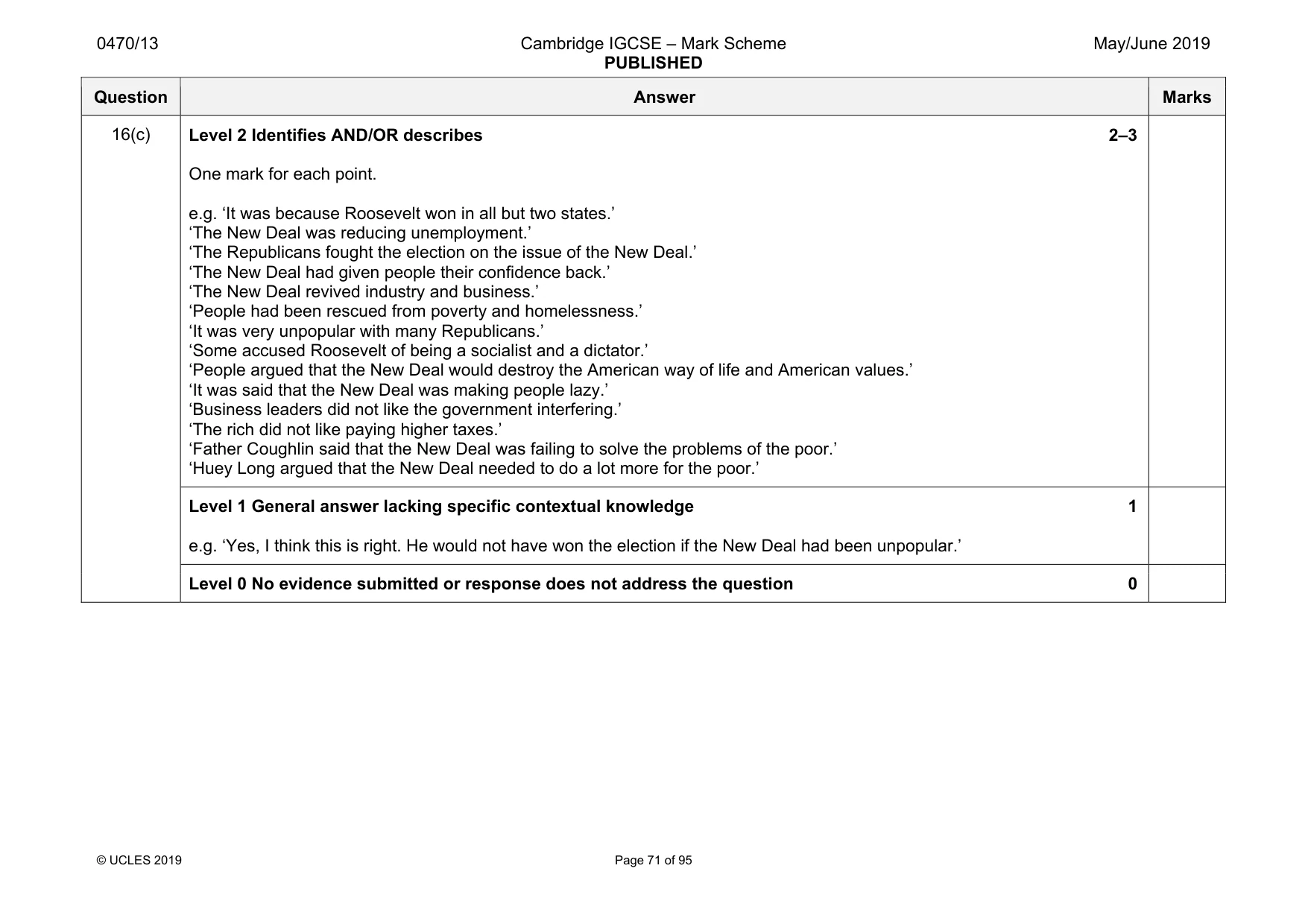 Mark scheme, page 71 of 95