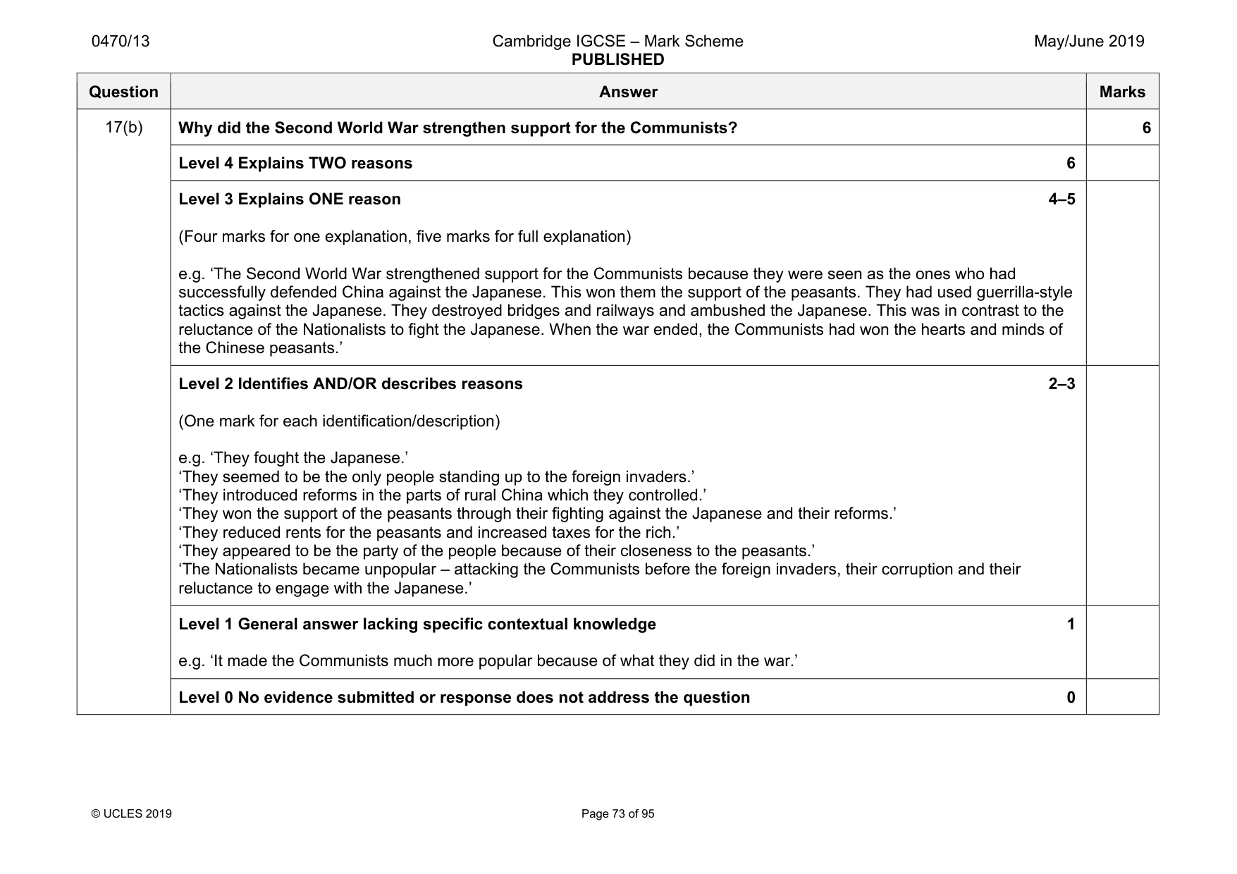 Mark scheme, page 73 of 95