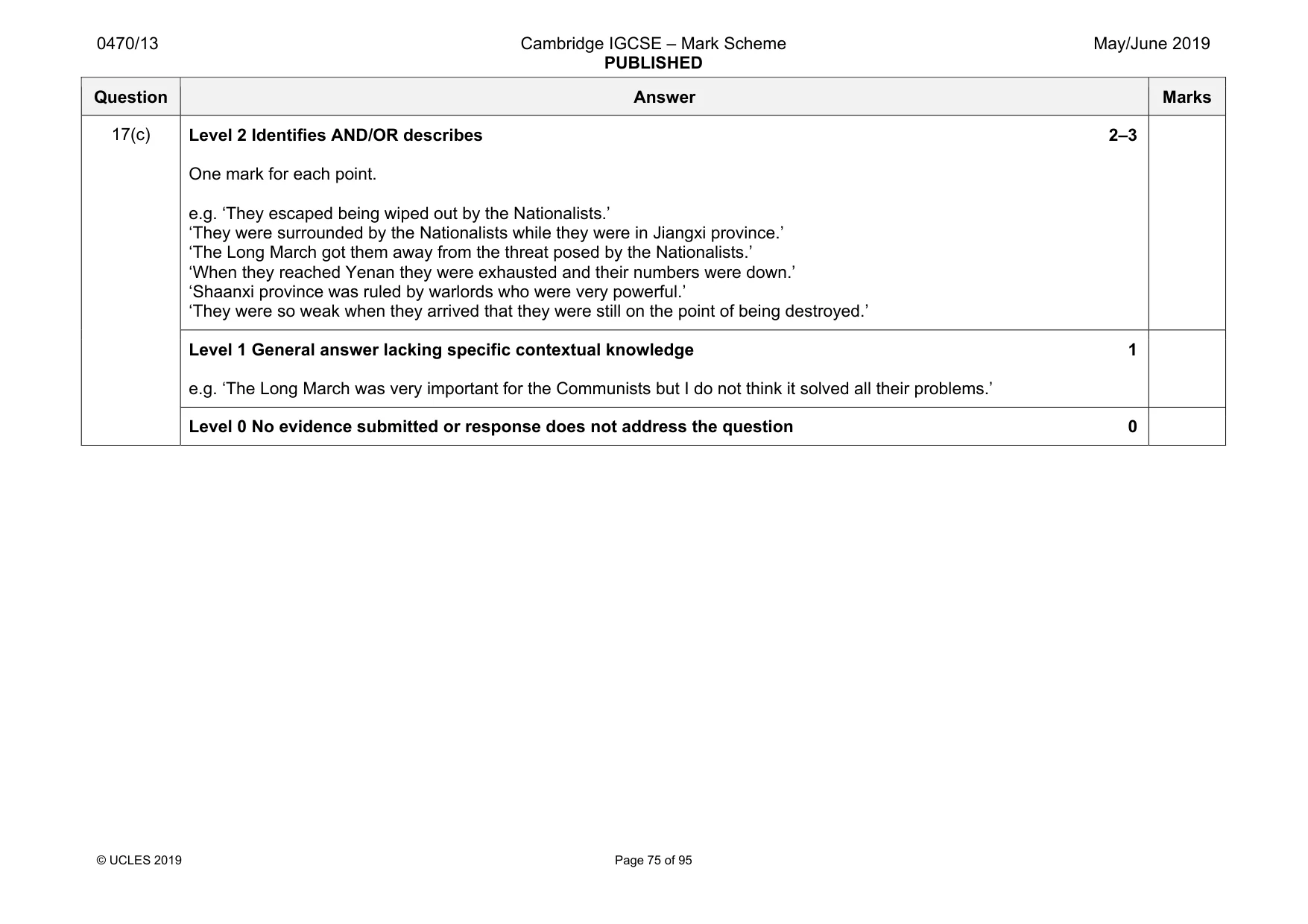 Mark scheme, page 75 of 95
