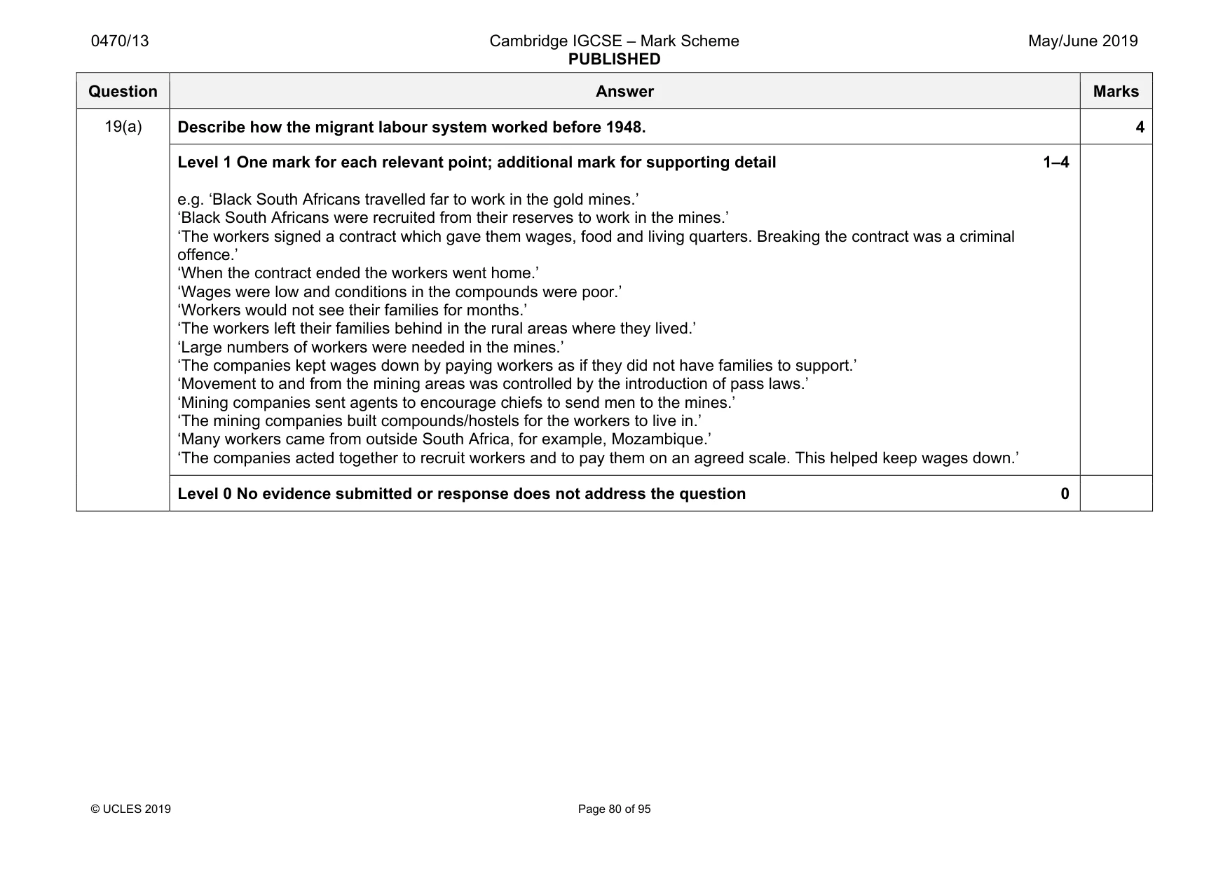 Mark scheme, page 80 of 95