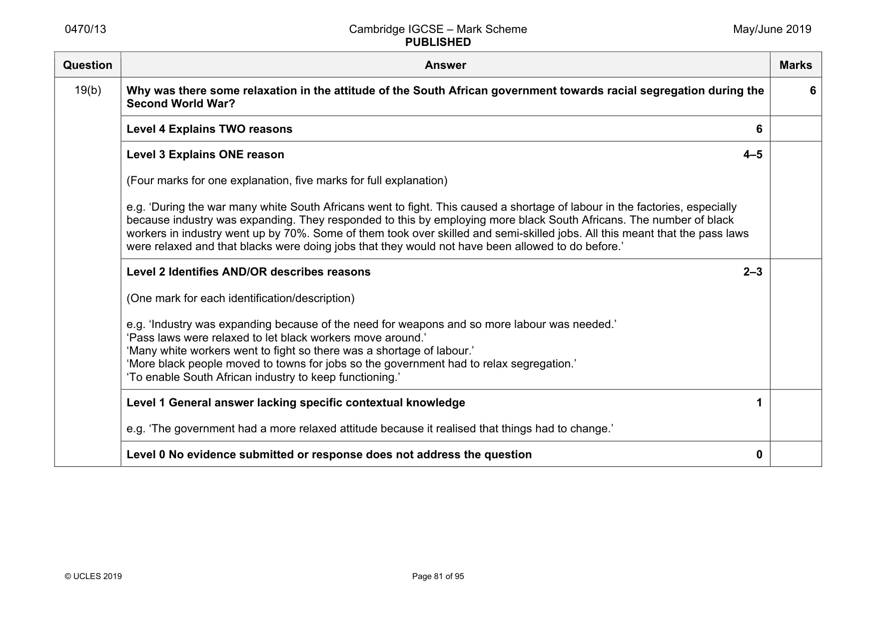 Mark scheme, page 81 of 95