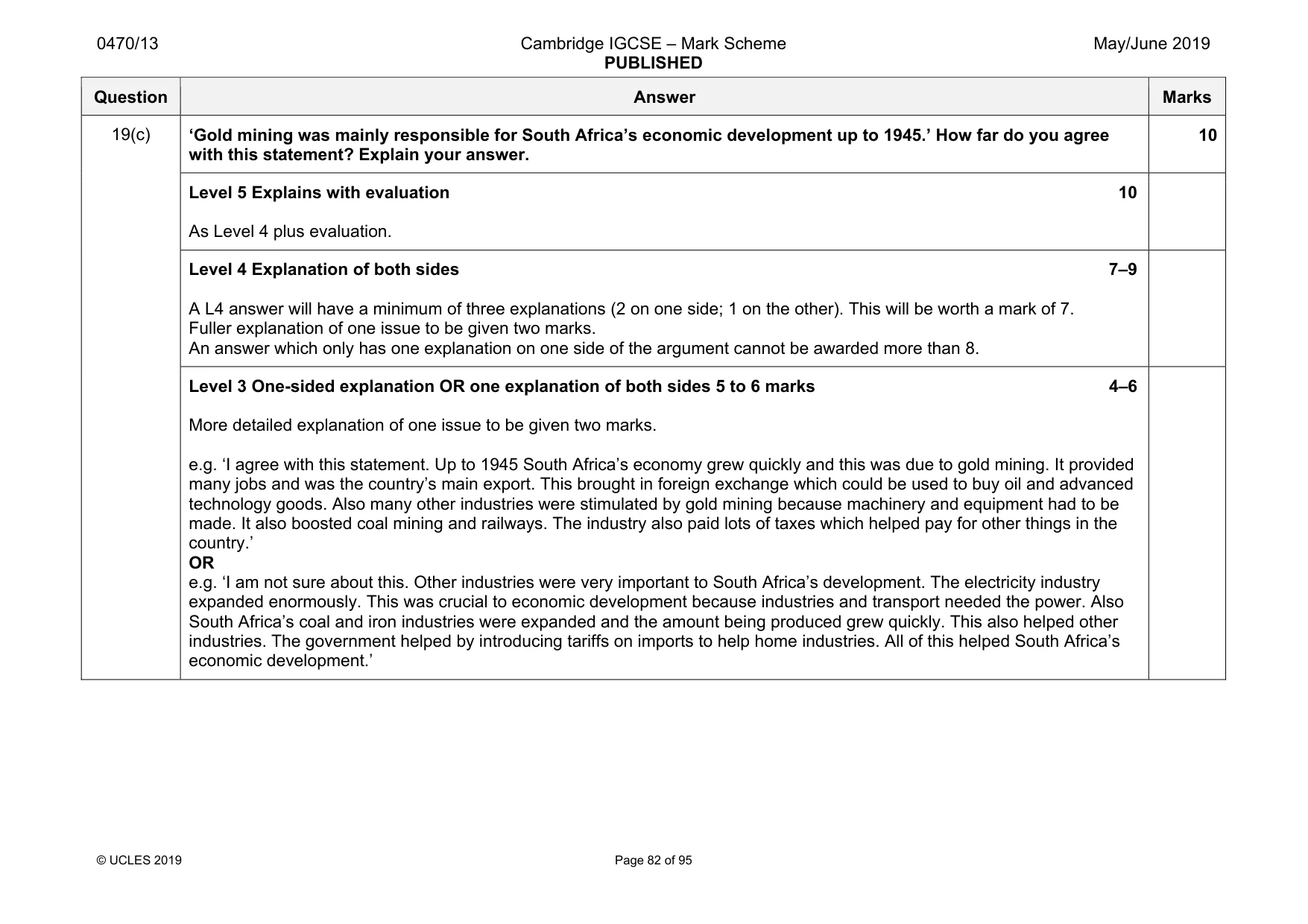 Mark scheme, page 82 of 95