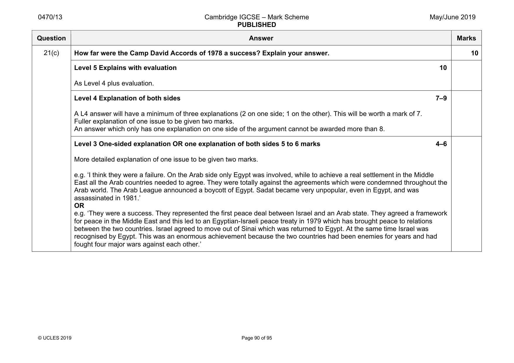 Mark scheme, page 90 of 95