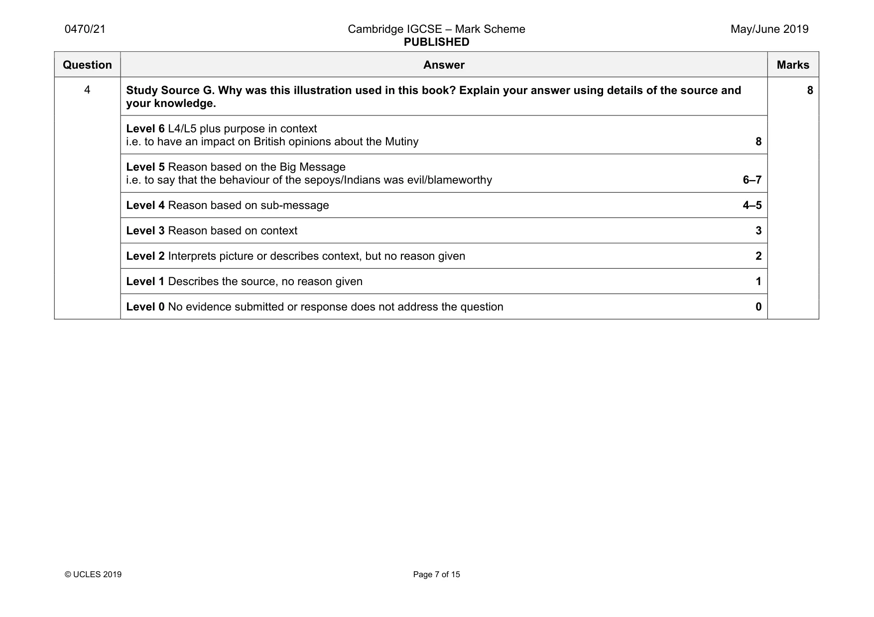 Mark scheme, page 7 of 15