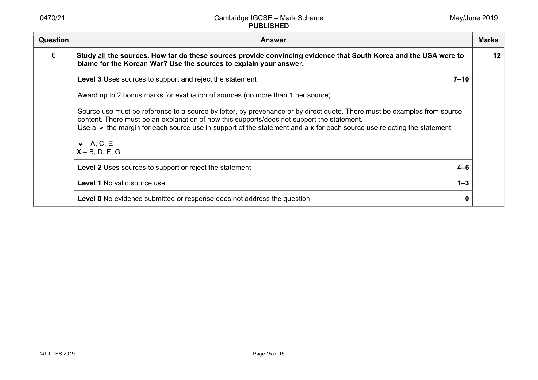 Mark scheme, page 15 of 15
