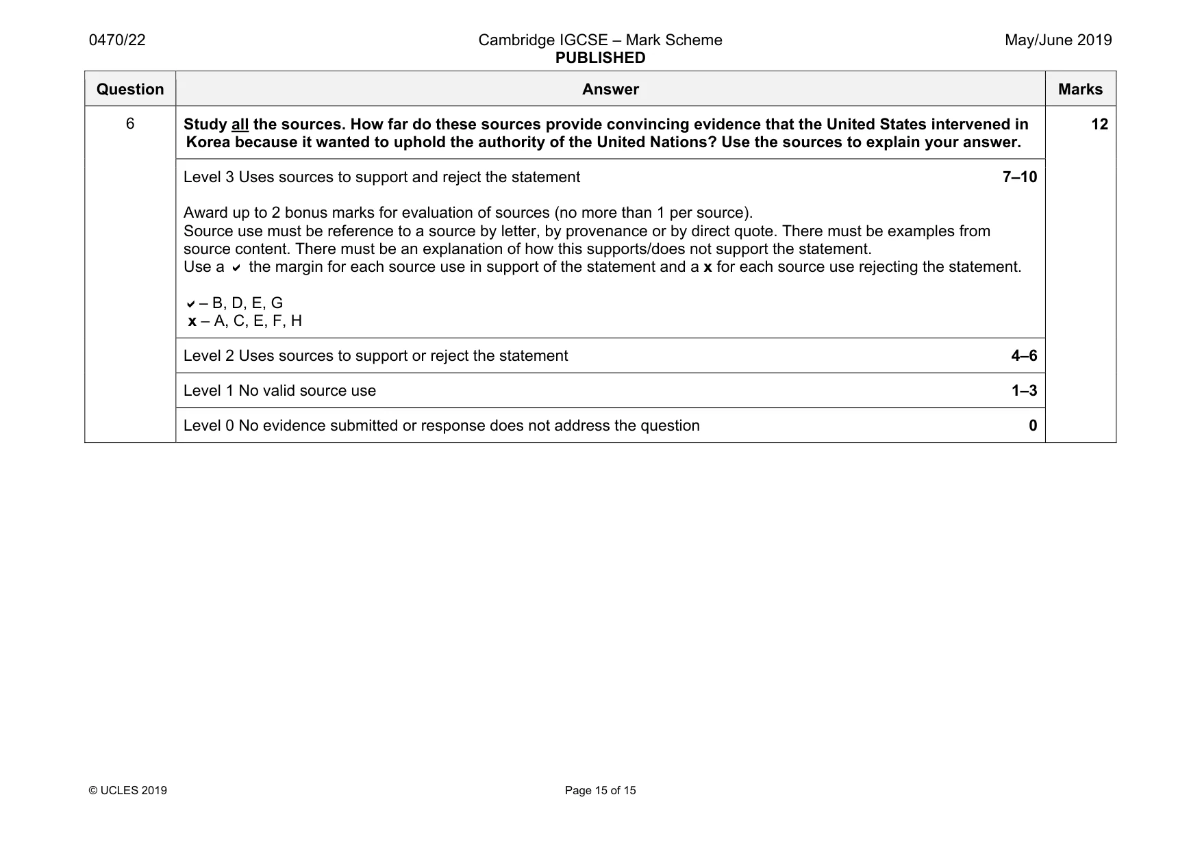 Mark scheme, page 15 of 15